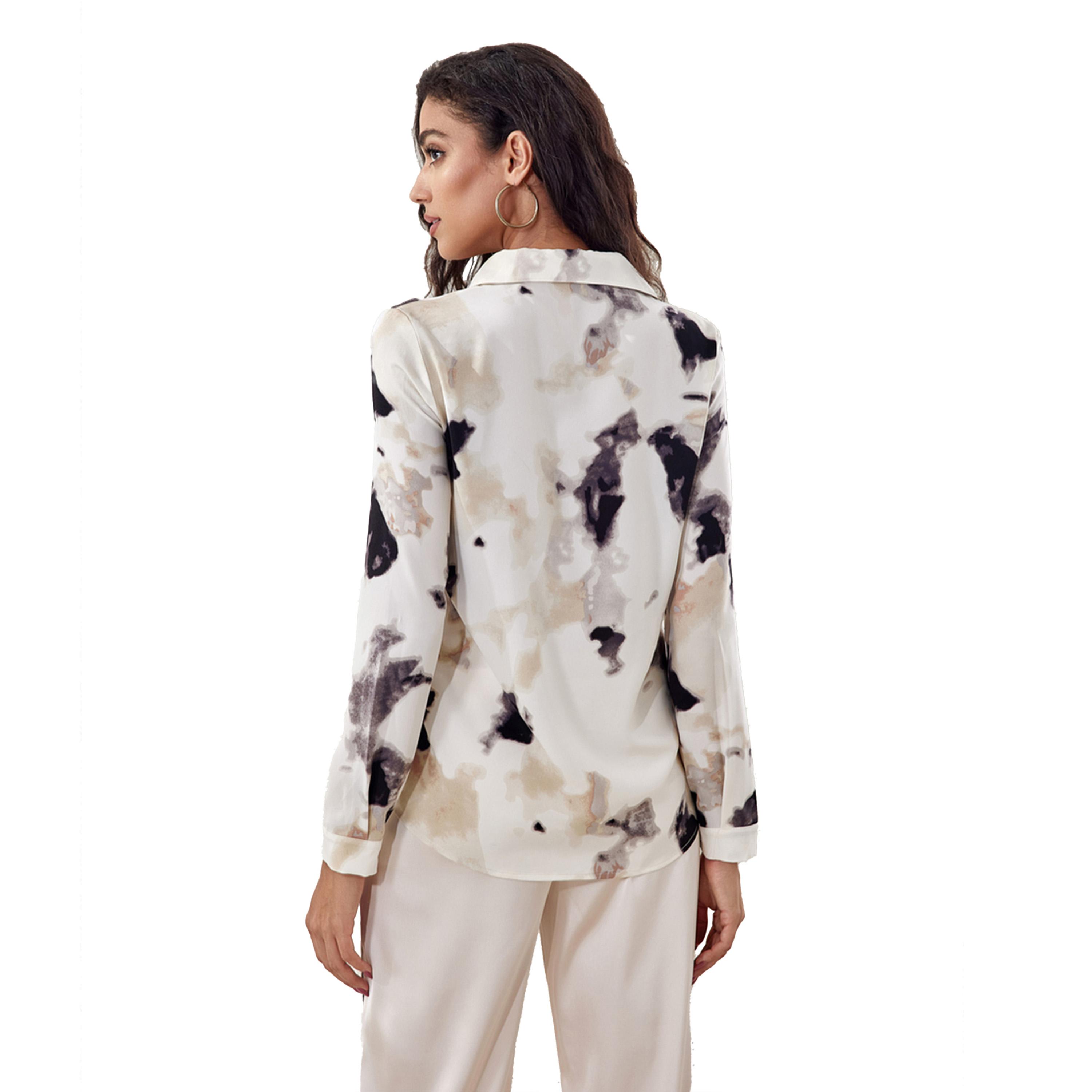بلوزة مطبعة بياقة سبريد وجيوب-women-clothing-shirtsandblouses-shirts-image-3