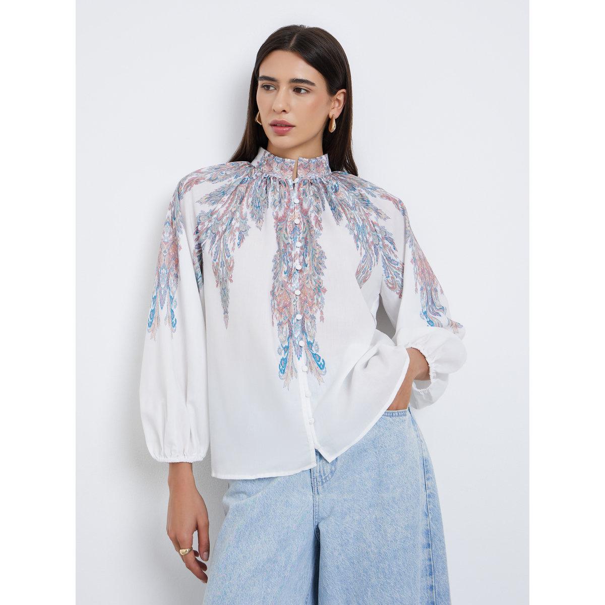 Styli Women Printed Yoke Panel Shirt-women-clothing-shirtsandblouses-shirts-image-1