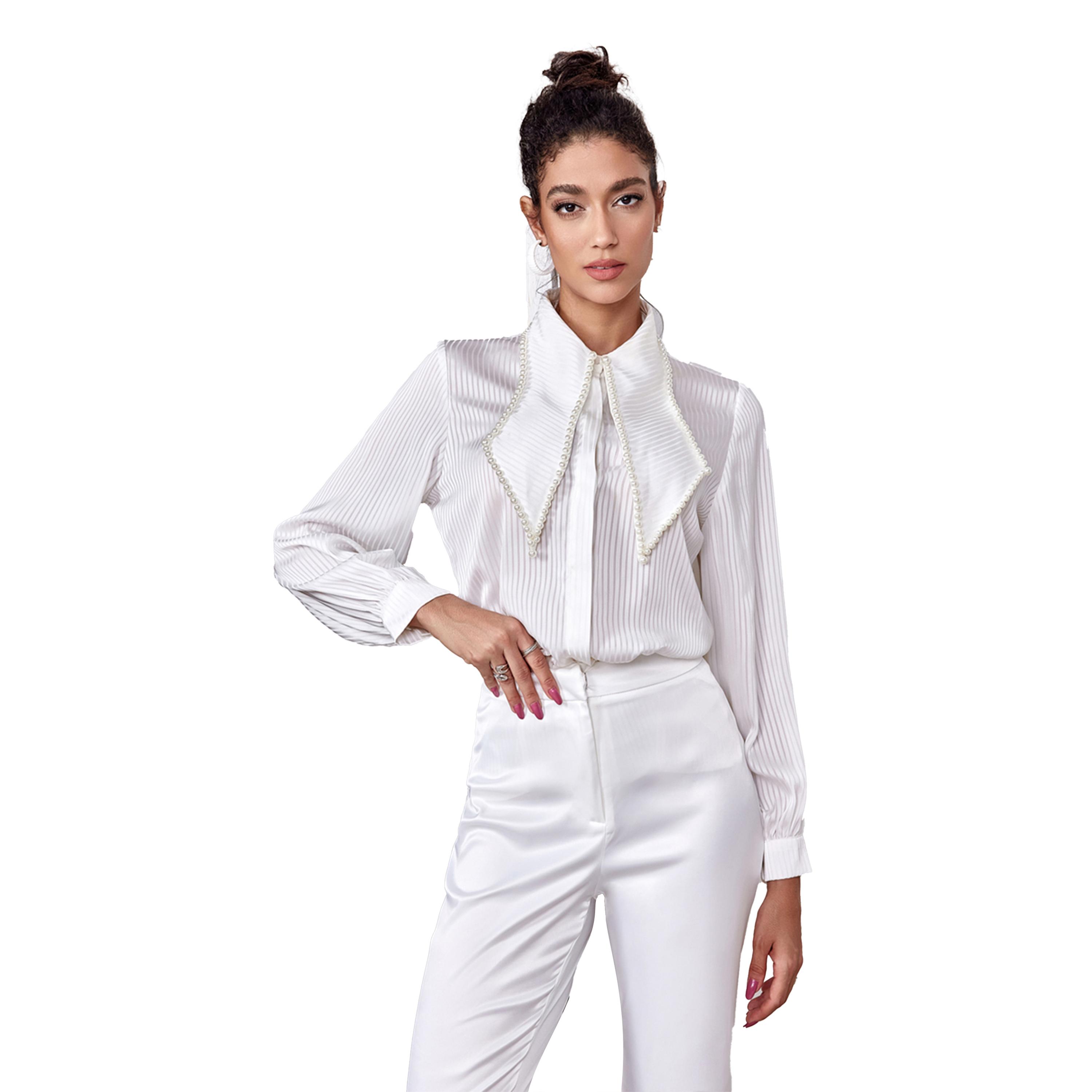 بلوزة ساتان بكسرات وياقة ليبل-women-clothing-shirtsandblouses-shirts-image-2