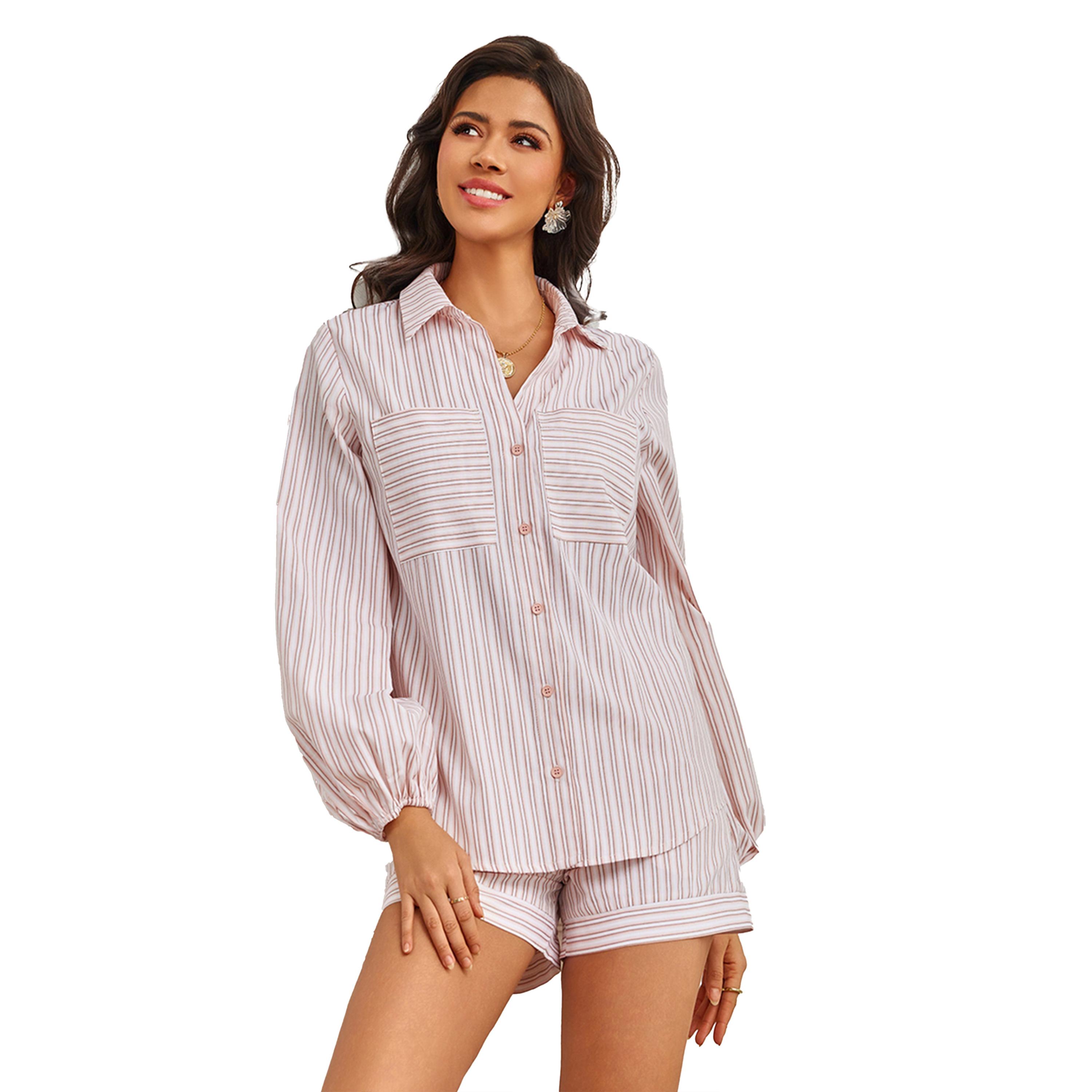 Take Two Striped Pocket Detail Balloon Sleeve Shirt-women-clothing-shirtsandblouses-shirts-image-6