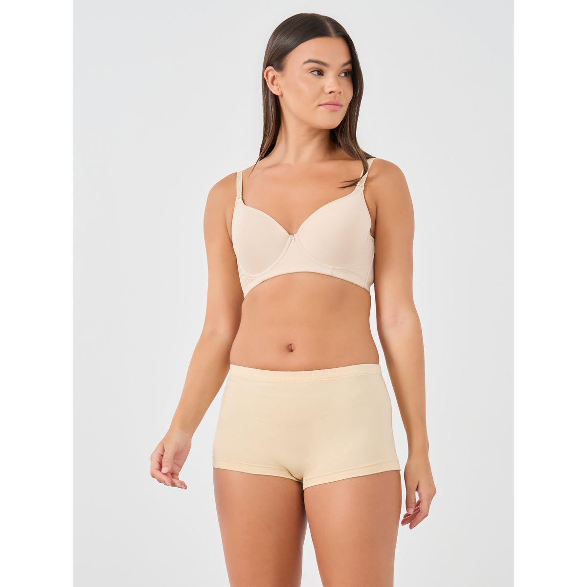 مجموعة من 4 بوي شورت سادة بخصر مطاطي-women-clothing-lingerie-panties-image-2