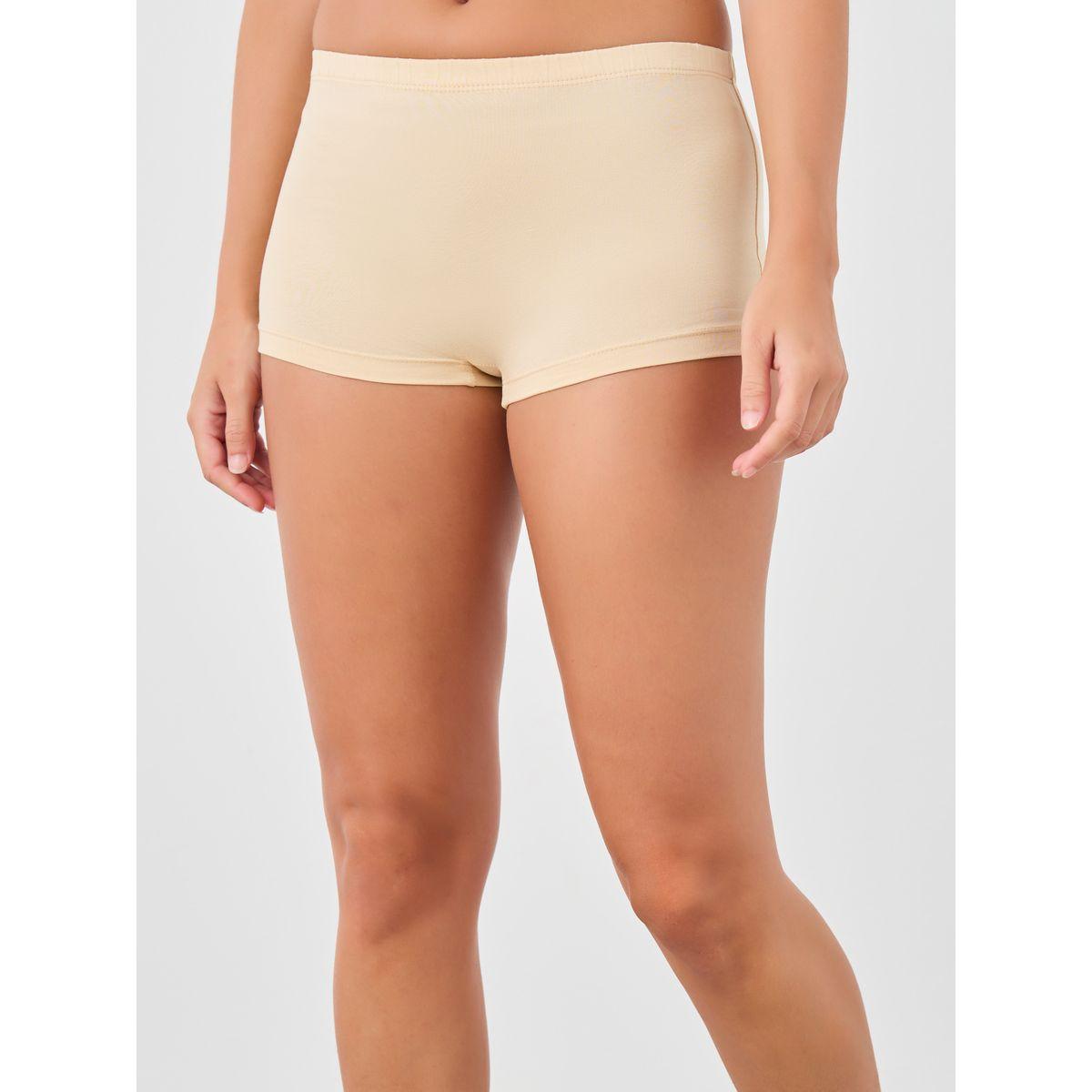 مجموعة من 4 بوي شورت سادة بخصر مطاطي-women-clothing-lingerie-panties-image-6