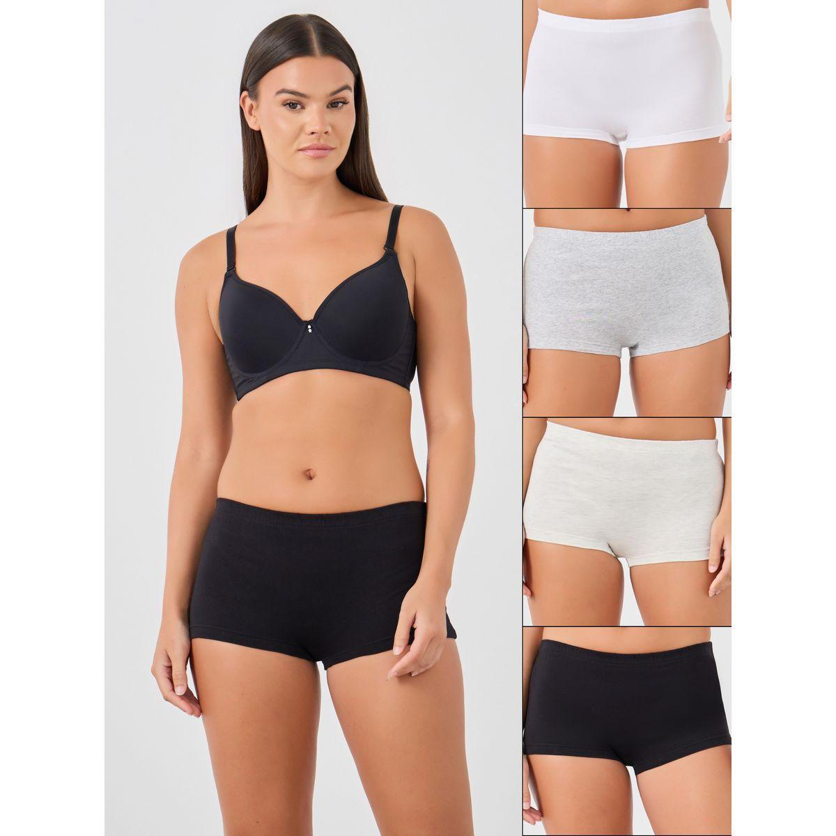 Styli Pack of 4 - Solid Elasticated Waistband Boyshorts-women-clothing-lingerie-panties-image-1
