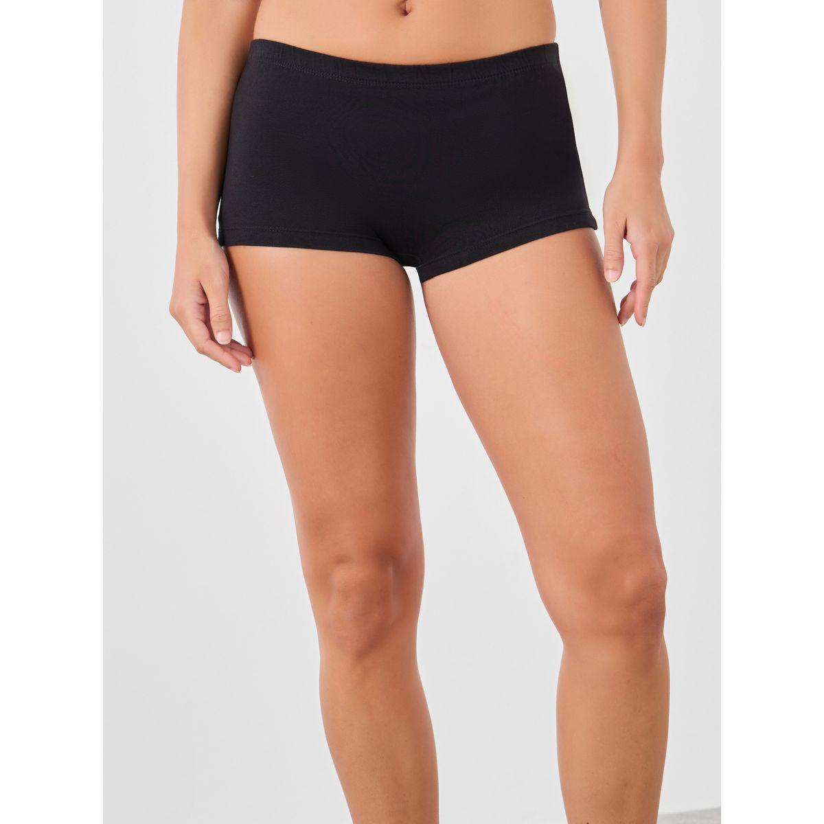 Styli Pack of 4 - Solid Elasticated Waistband Boyshorts-women-clothing-lingerie-panties-image-3