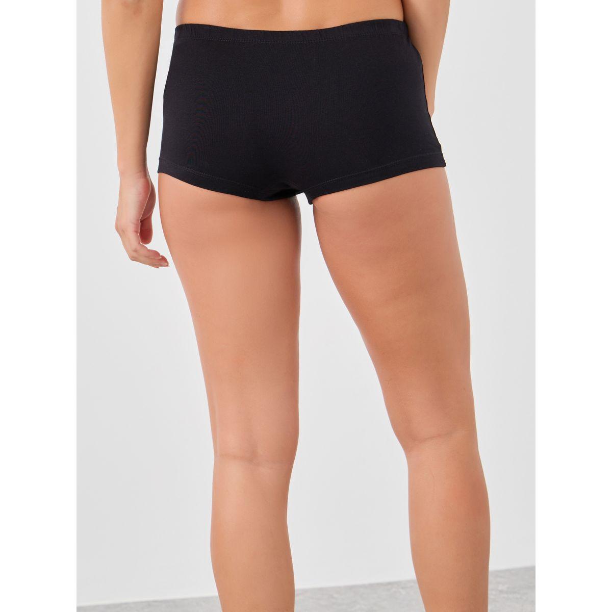 Styli Pack of 4 - Solid Elasticated Waistband Boyshorts-women-clothing-lingerie-panties-image-5