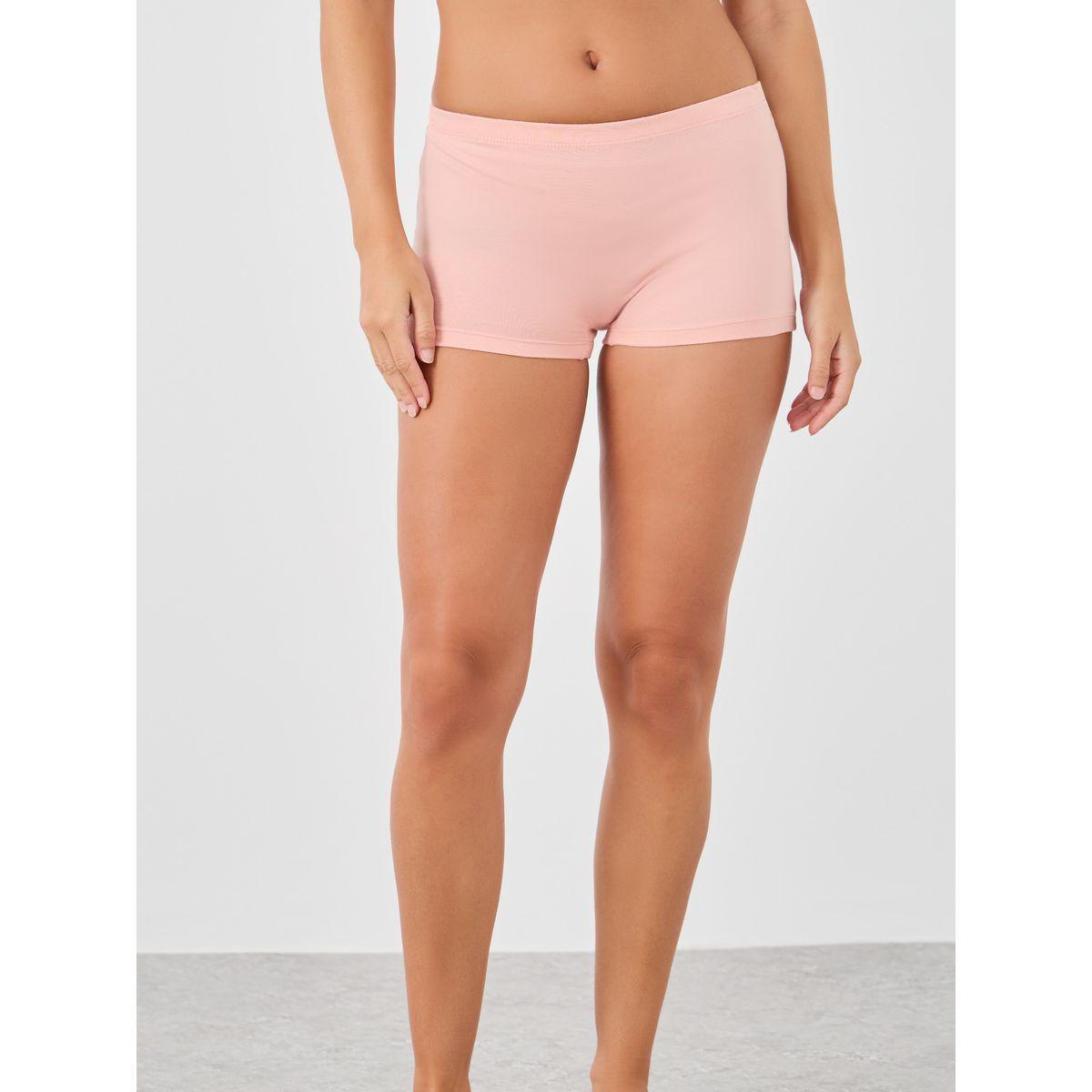 Styli Pack of 4 - Solid Elasticated Waist Boyshorts-women-clothing-lingerie-panties-image-2