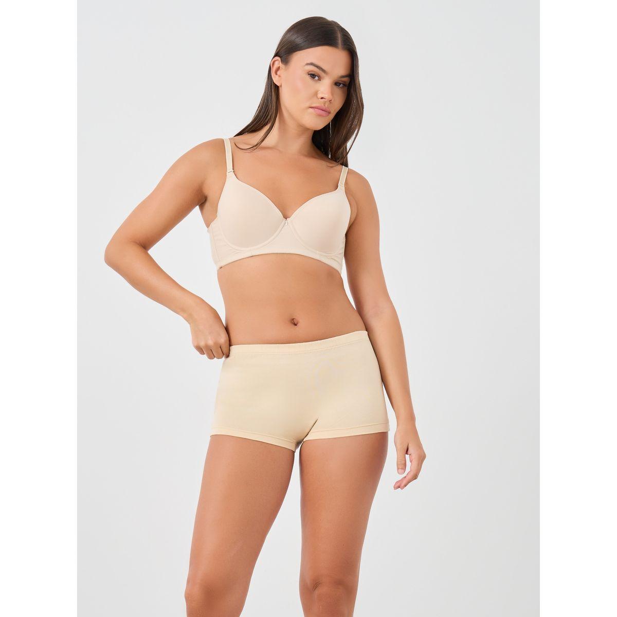 مجموعة من 4 بوي شورت سادة بخصر مطاطي-women-clothing-lingerie-panties-image-2