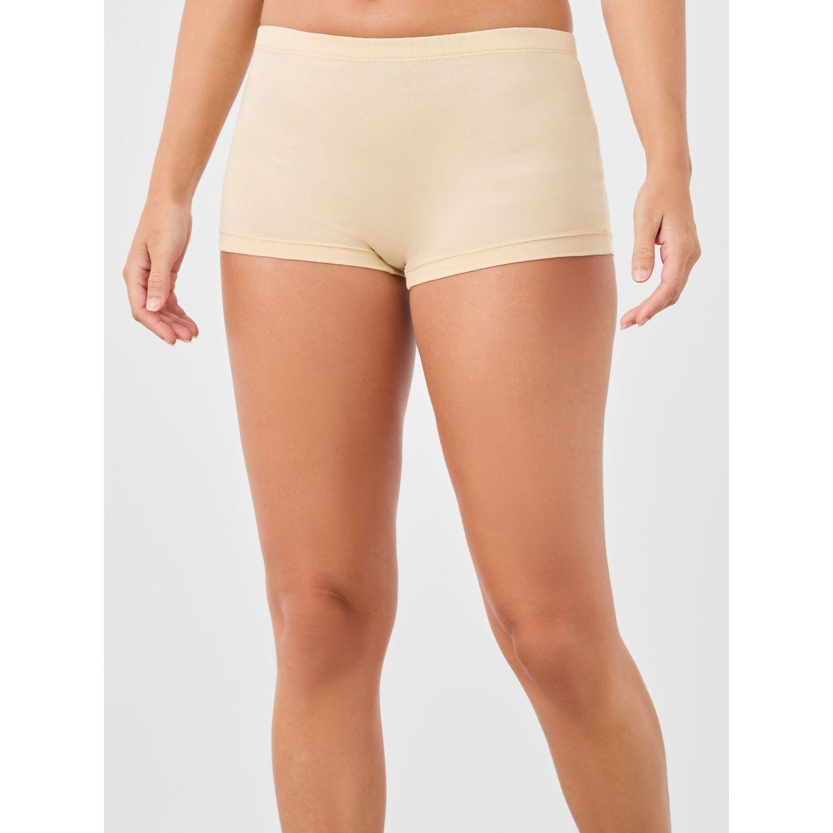 مجموعة من 4 بوي شورت سادة بخصر مطاطي-women-clothing-lingerie-panties-image-3