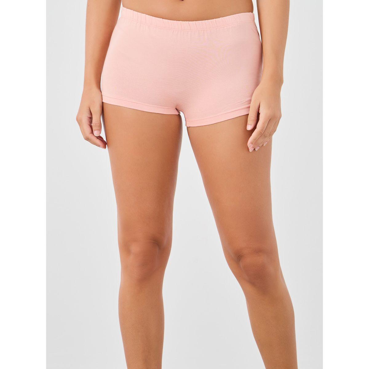 مجموعة من 4 بوي شورت سادة بخصر مطاطي-women-clothing-lingerie-panties-image-6