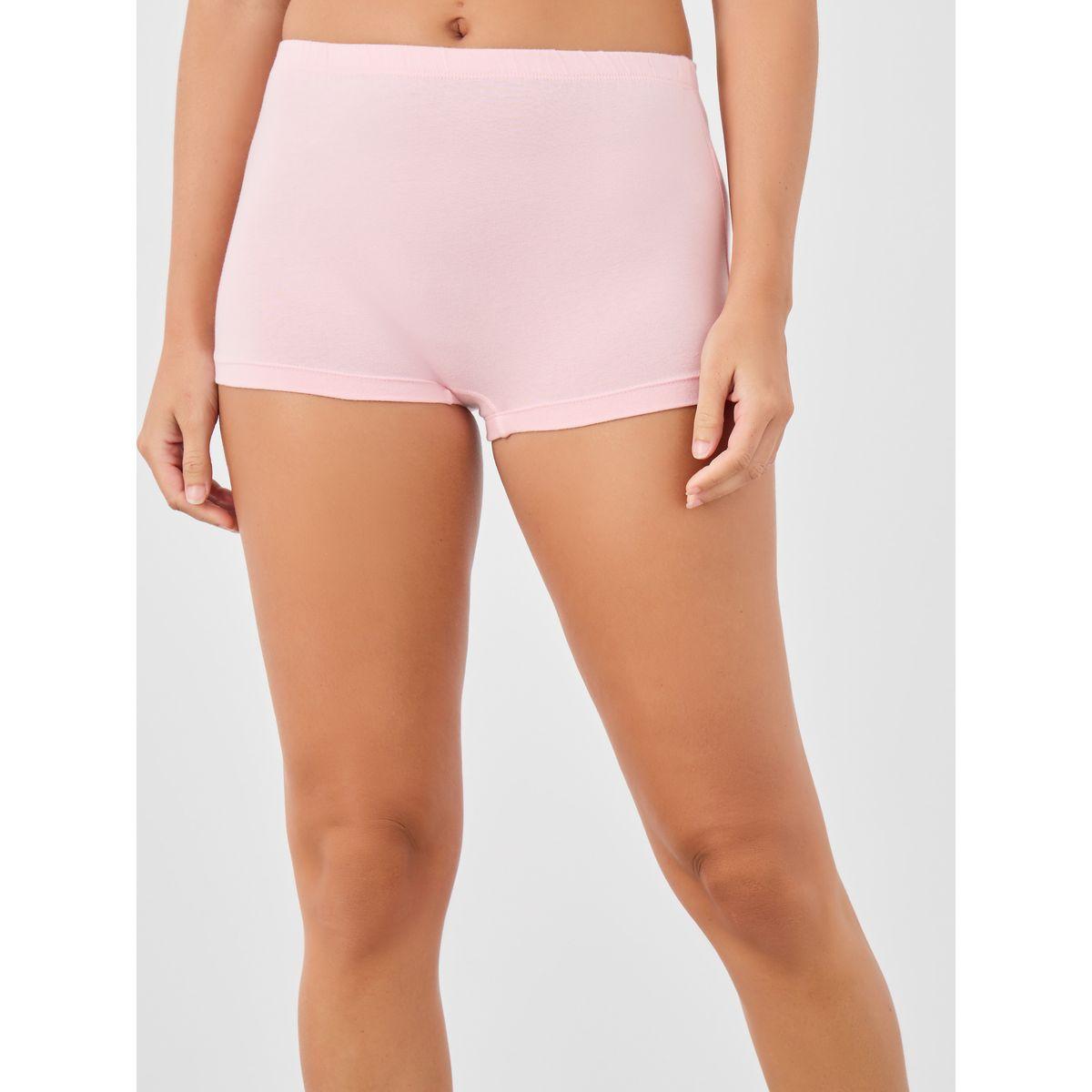 مجموعة من 4 بوي شورت سادة بخصر مطاطي-women-clothing-lingerie-panties-image-8