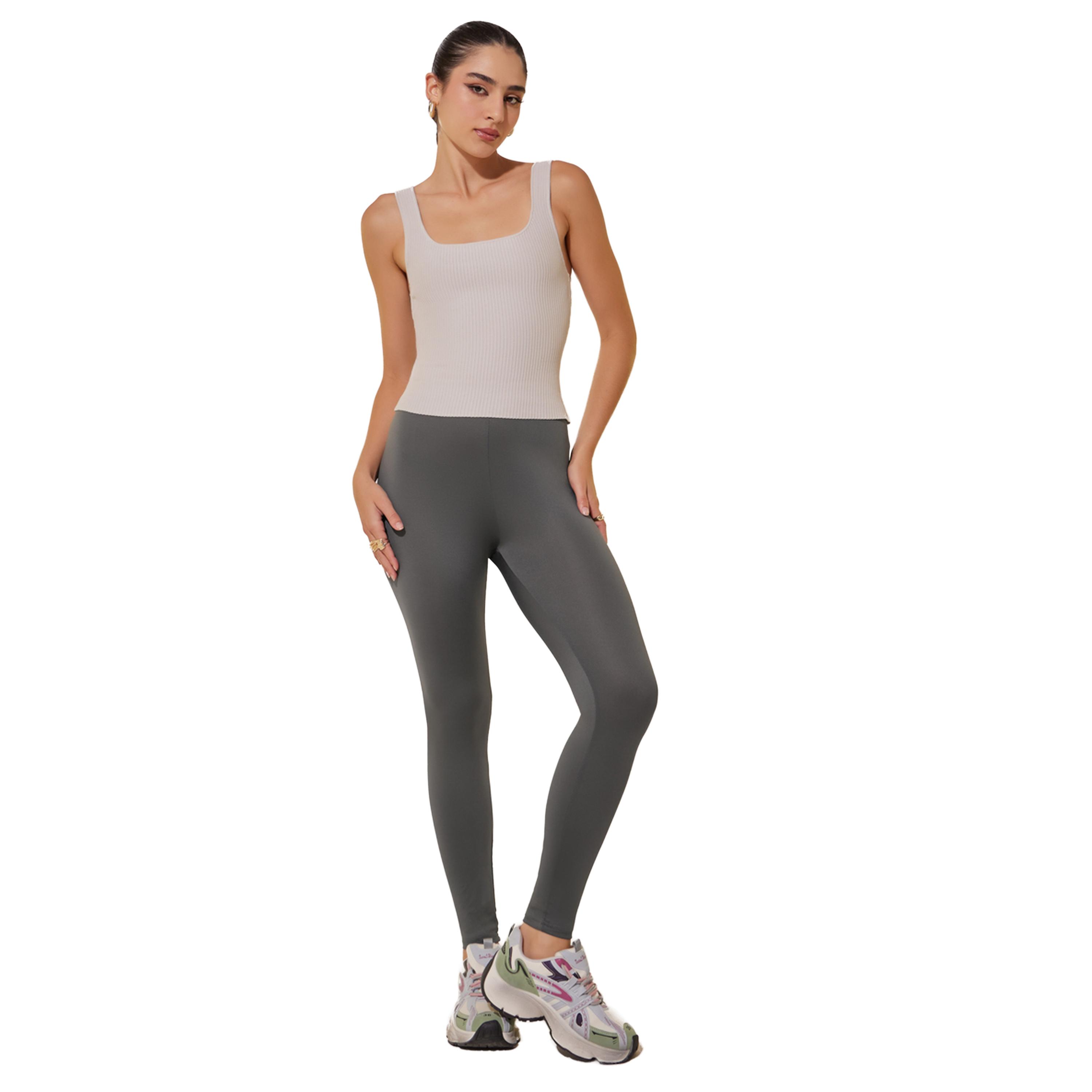 Take Two Solid Grey Plain Leggings-women-clothing-bottoms-leggings-image-1