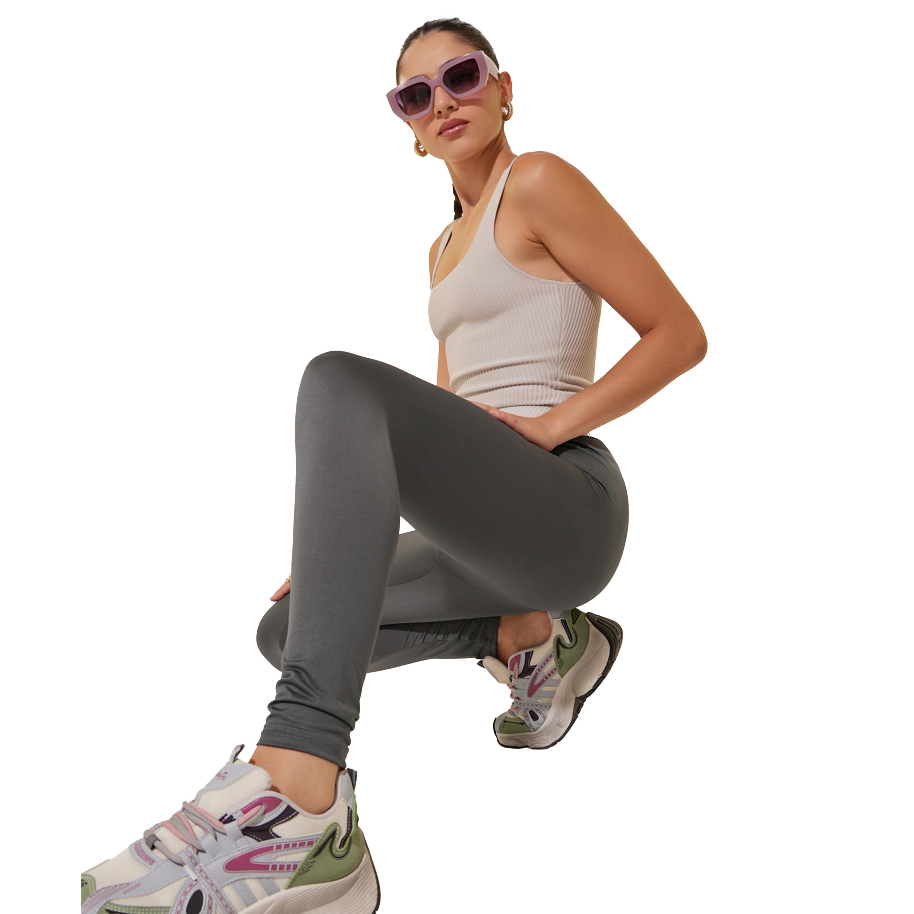 Take Two Solid Grey Plain Leggings-women-clothing-bottoms-leggings-image-2