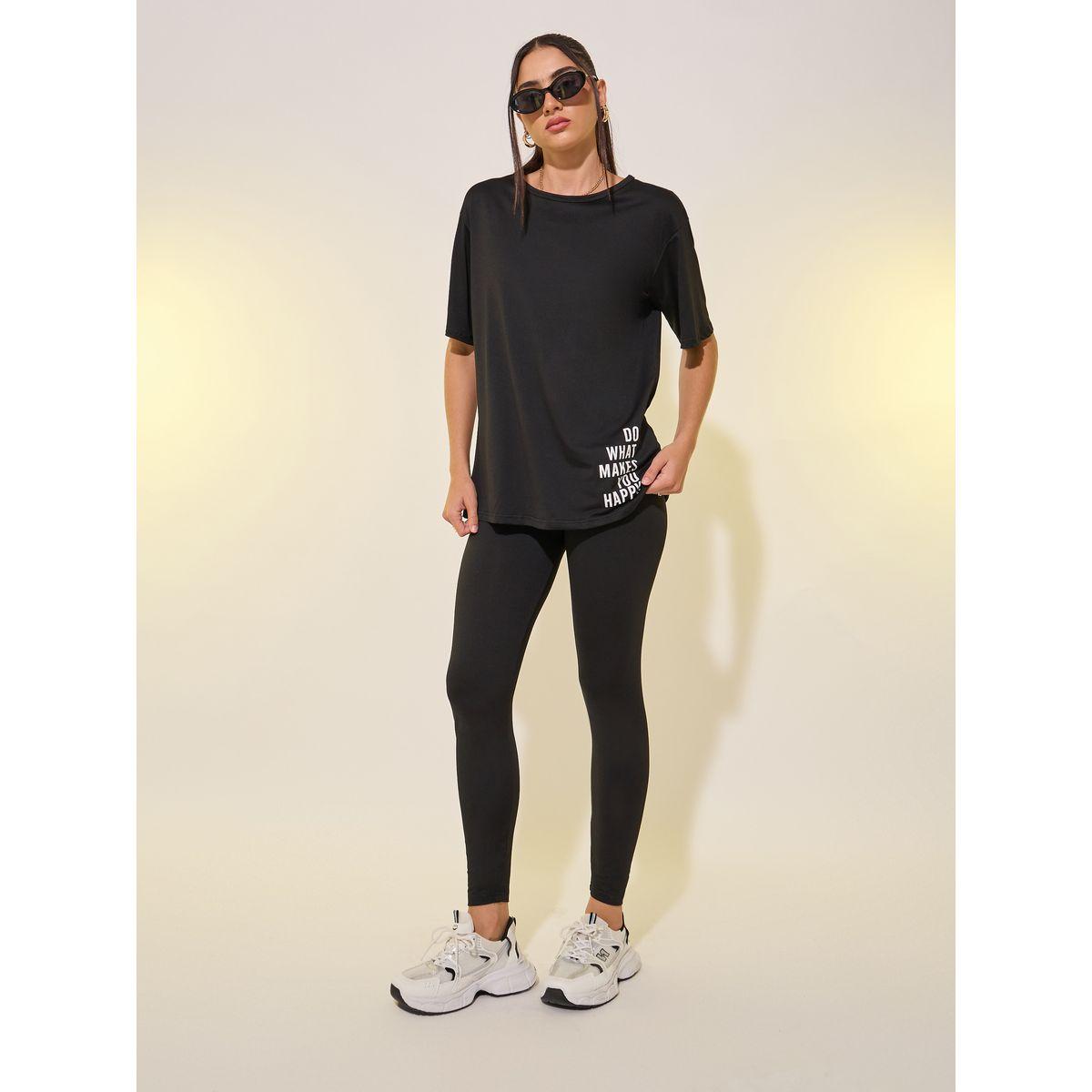 Styli Slogan Printed Short Sleeve T-Shirt and Leggings Co-Ords-women-clothing-coordsets-image-2