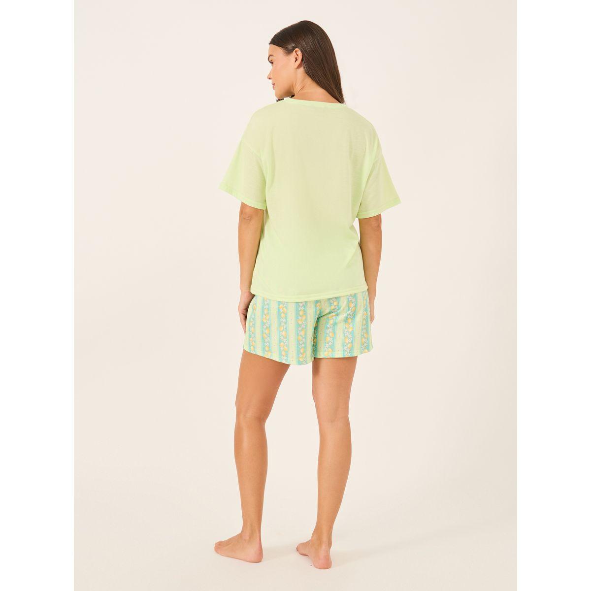 Styli Graphic Print Round Neck T-Shirt and Shorts Pyjama Set-women-clothing-nightwear-pyjamas-shortsets-image-5