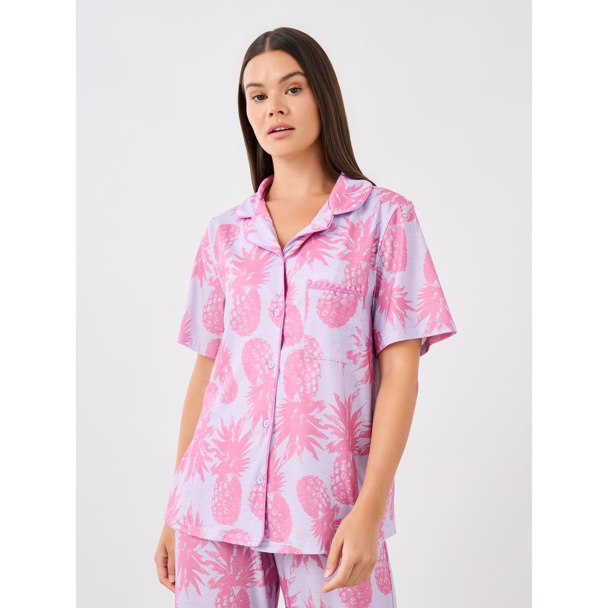 طقم بيجاما من بنطال وبلوزة بطبعات كاملة-women-clothing-nightwear-pyjamas-longsets-image-3