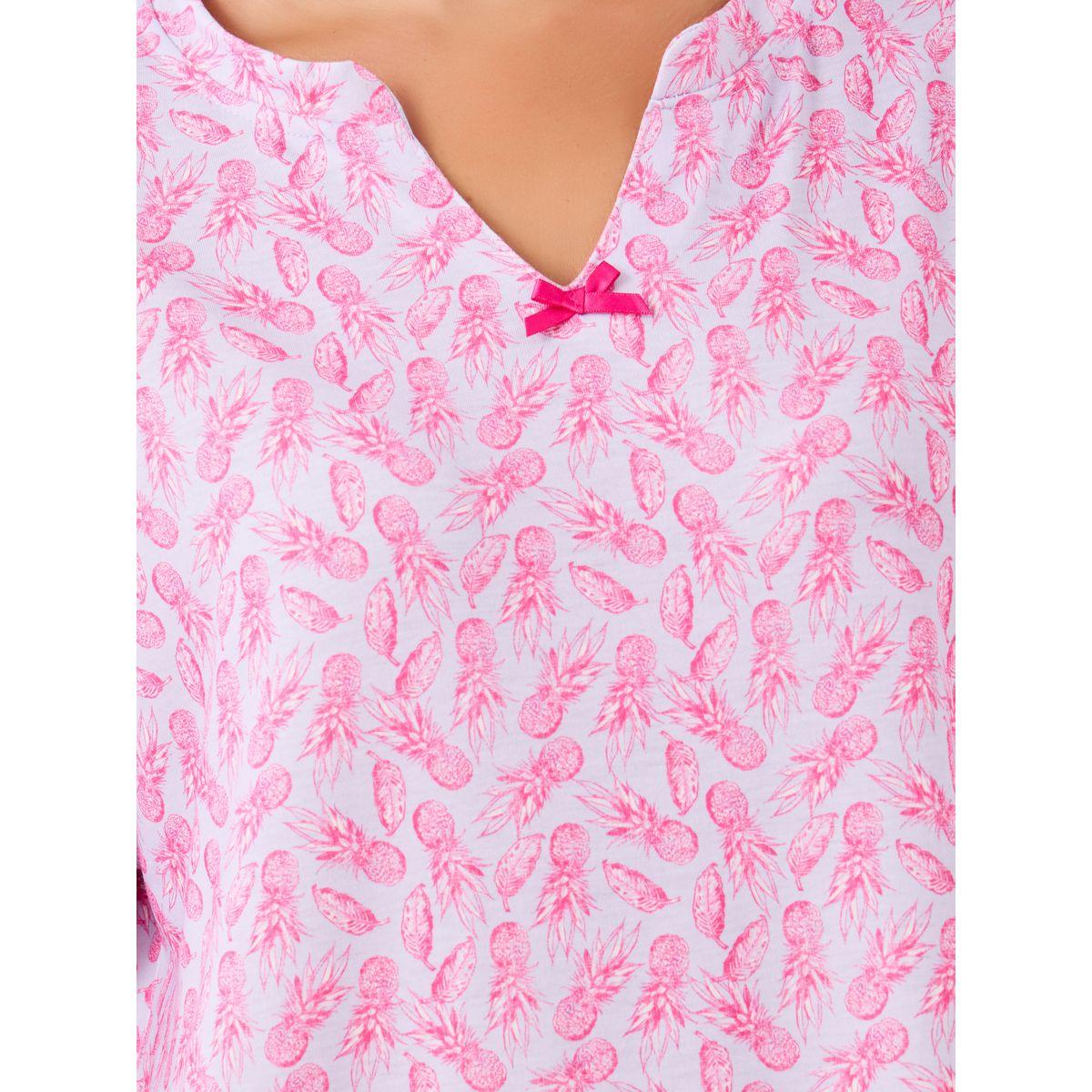 قميص نوم تيشيرت مطبع بالكامل مع ربطة فيونكة-women-clothing-nightwear-nighties-image-3