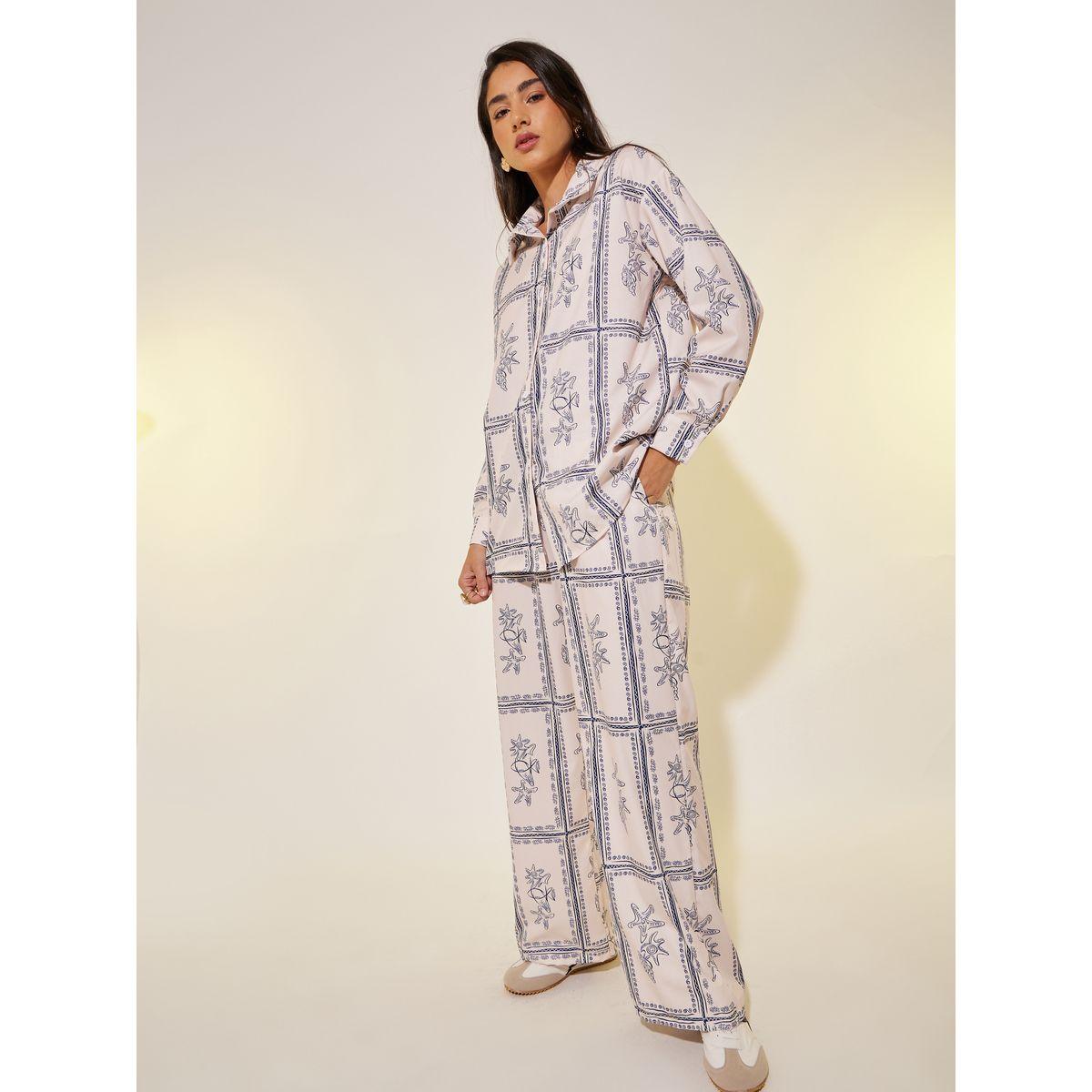 Styli All-Over Printed Long Sleeve Shirt and Pants Co-Ords-women-clothing-coordsets-image-2