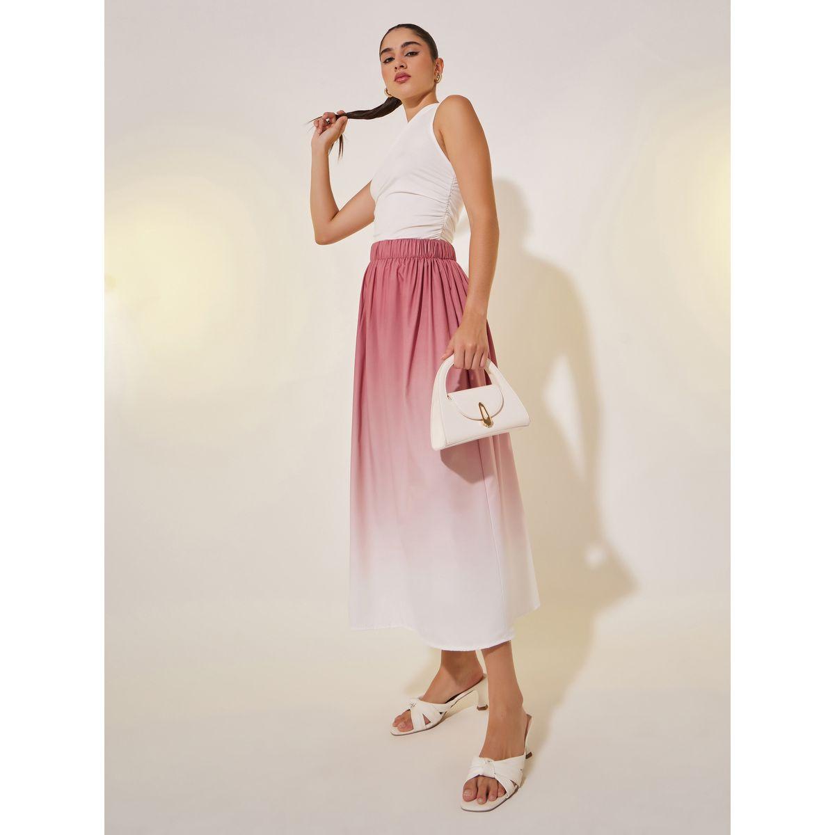 Styli Ombre A-Line Midi Skirt-women-clothing-bottoms-skirts-image-1