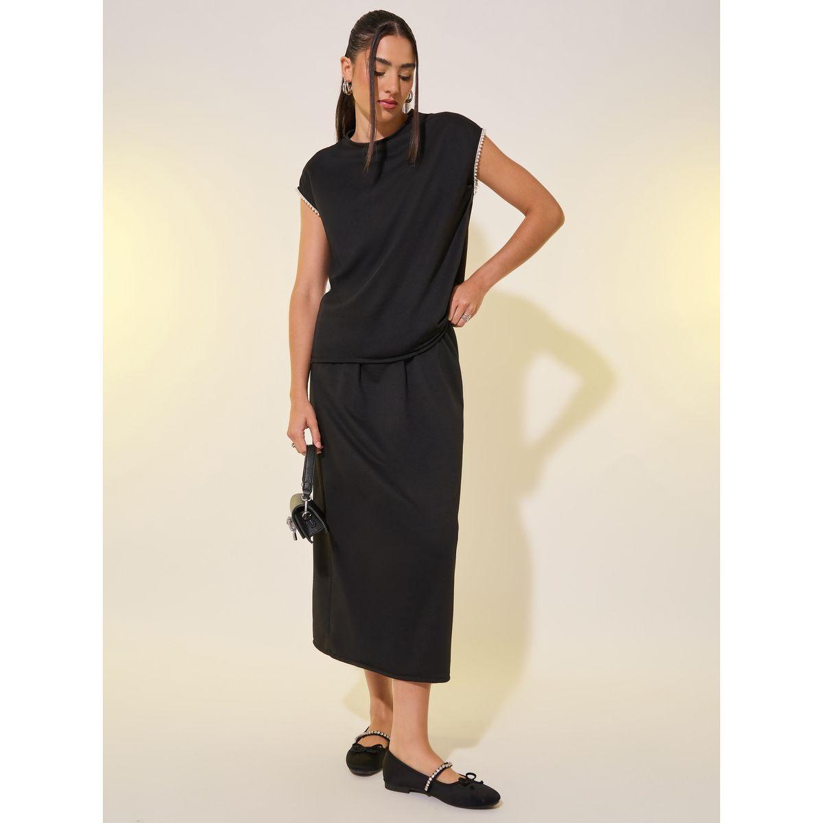 طقم منسق من تنورة وبلوزة بأكمام قصيرة-women-clothing-coordsets-image-2