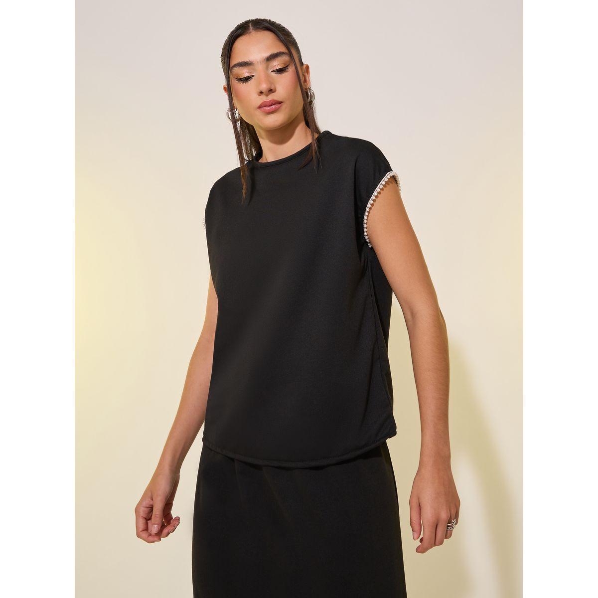 طقم منسق من تنورة وبلوزة بأكمام قصيرة-women-clothing-coordsets-image-3