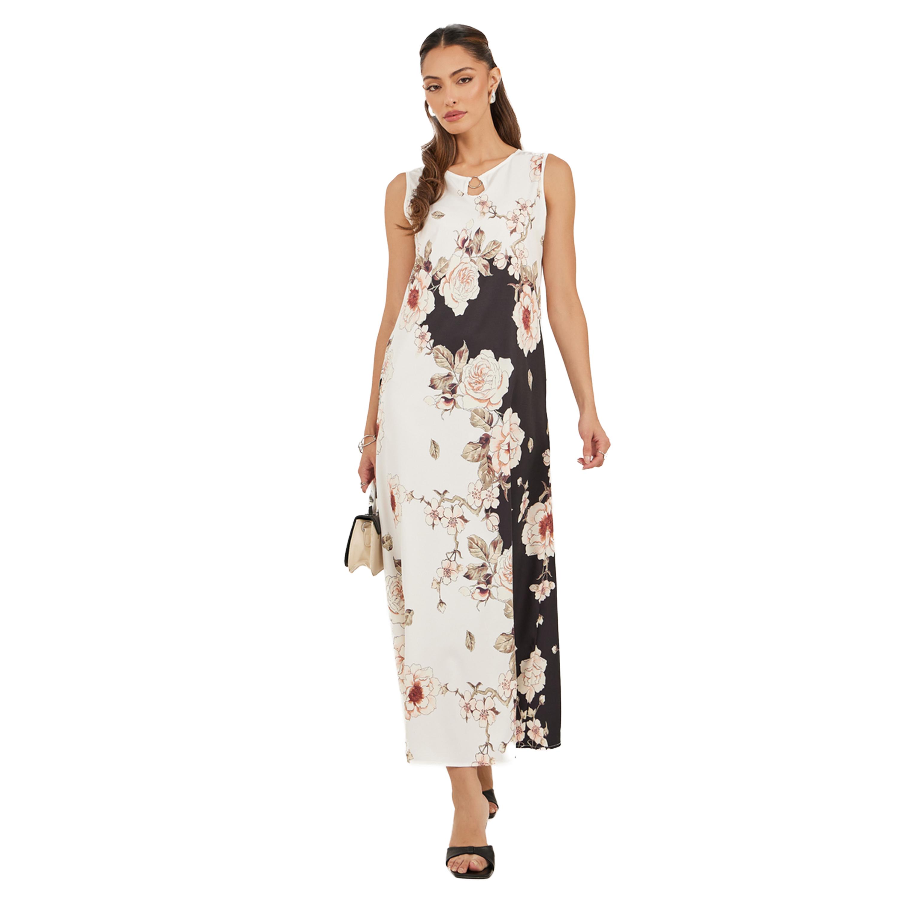 ستايلي - فستان ماكسي بدون أكمام بطبعة زهور-women-clothing-dresses-image-1