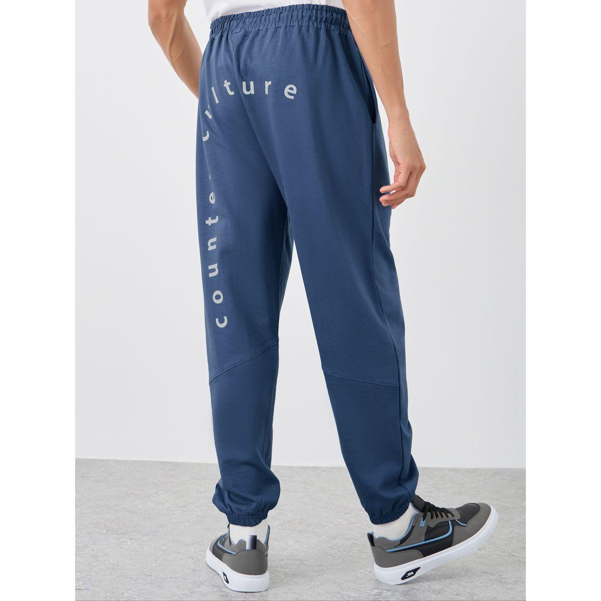 Styli Slogan Print Oversize Joggers with Drawstring-men-clothing-bottoms-joggers-image-1