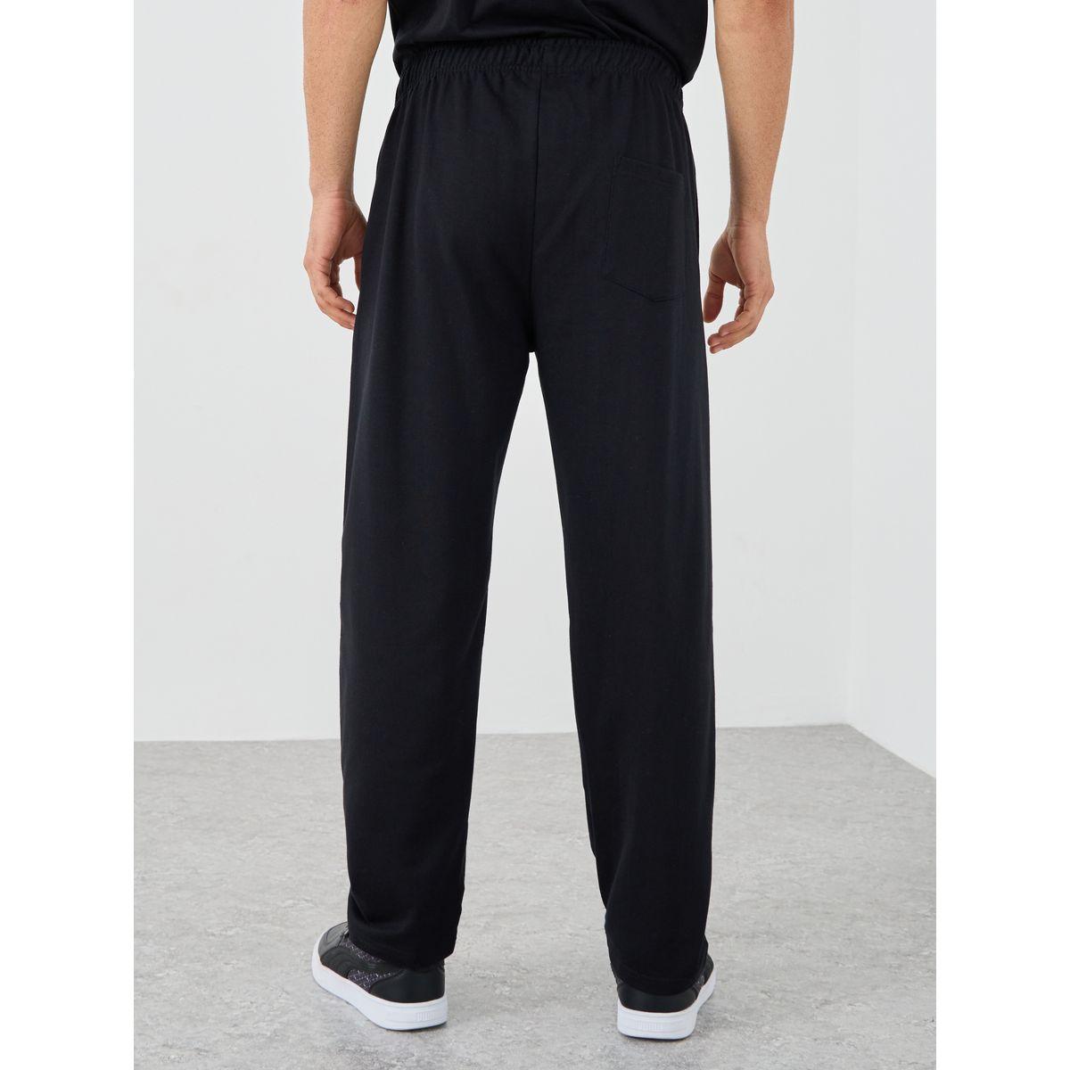 Styli Slogan Print Relaxed Fit Open Hem Jogger-men-clothing-bottoms-joggers-image-4