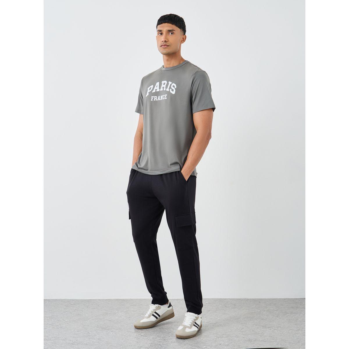 Styli Men Black Slim Fit Cargo Joggers-men-clothing-bottoms-joggers-image-2