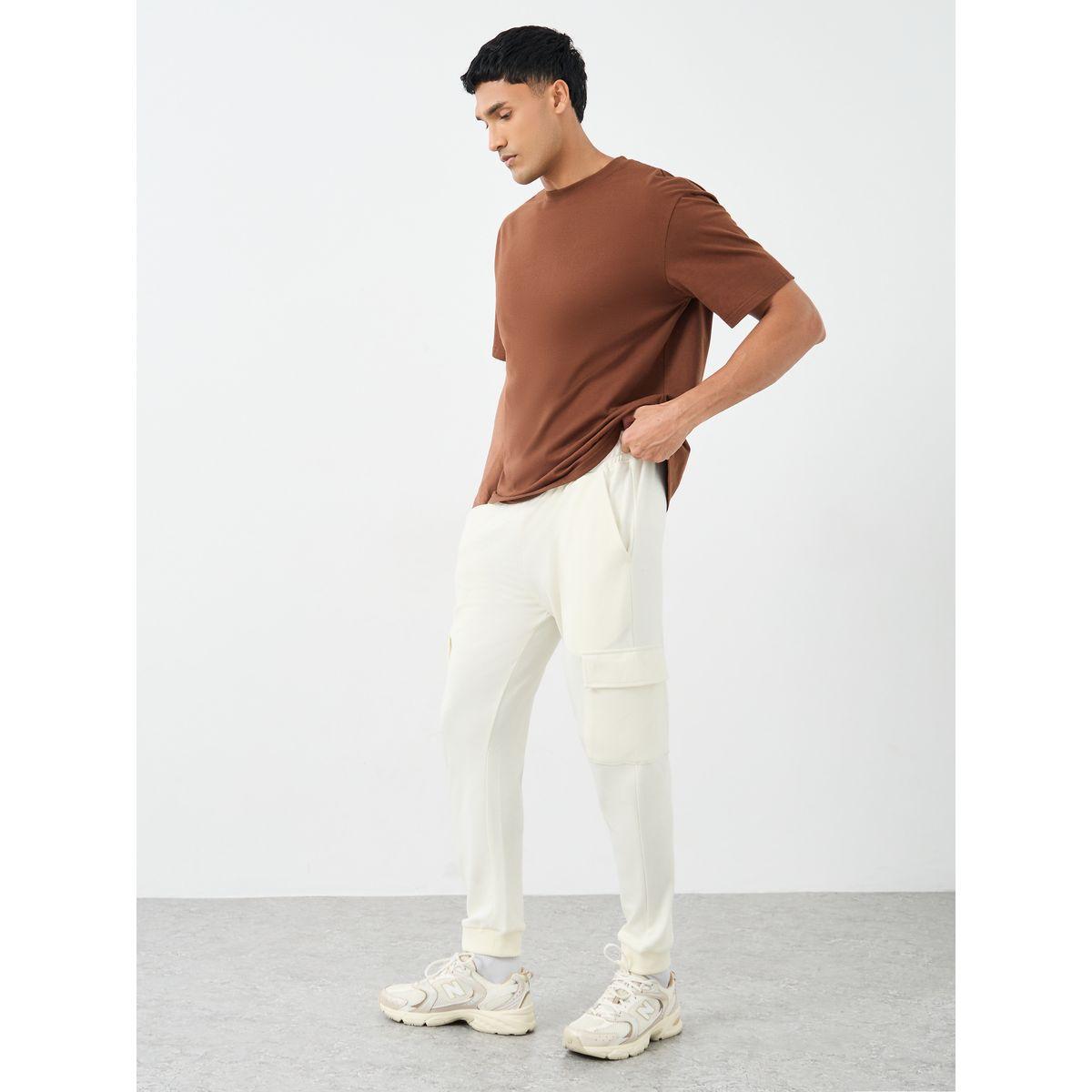 Styli Men Cream Slim Fit Cargo Joggers-men-clothing-bottoms-joggers-image-2