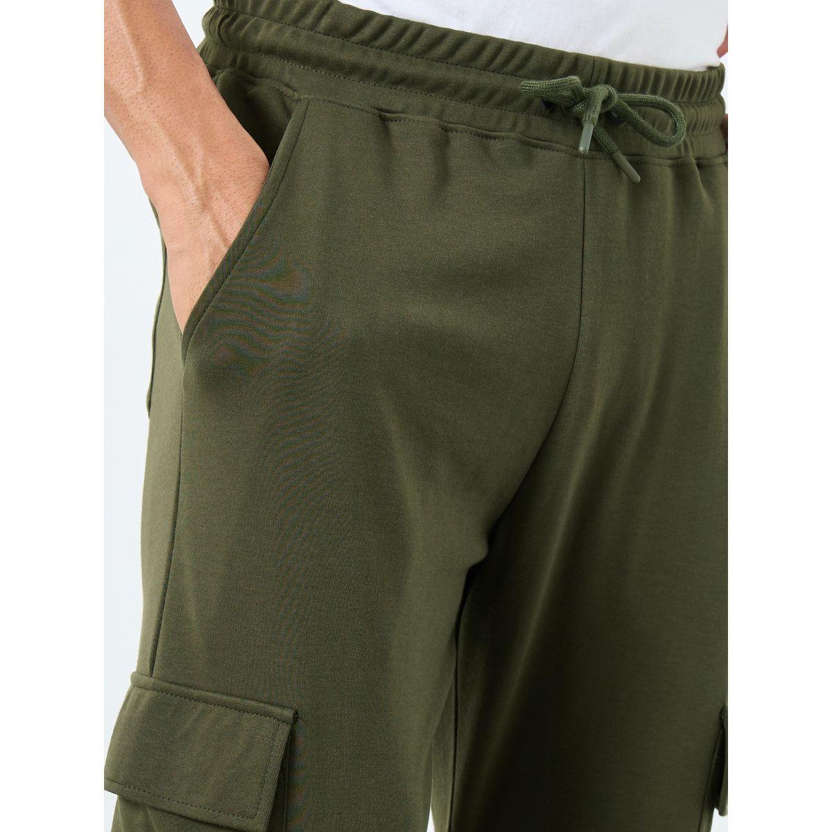 Styli Men Olive Slim Fit Cargo Joggers-men-clothing-bottoms-joggers-image-3