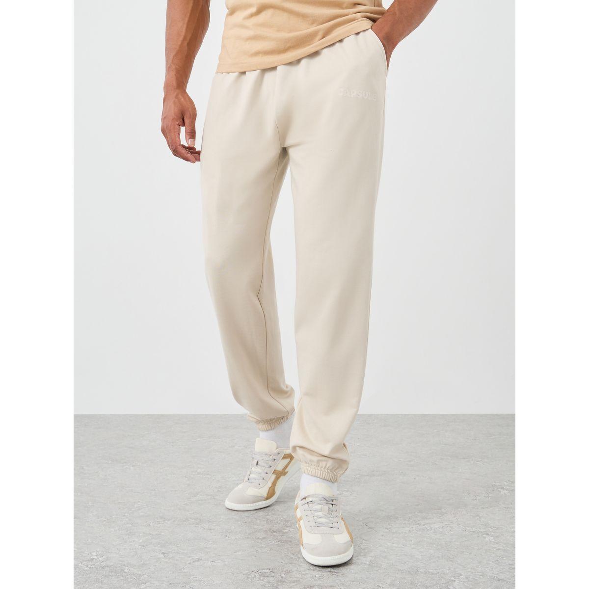 Styli Typography Embossed Oversized Elasticated Cuffed Joggers-men-clothing-bottoms-joggers-image-1
