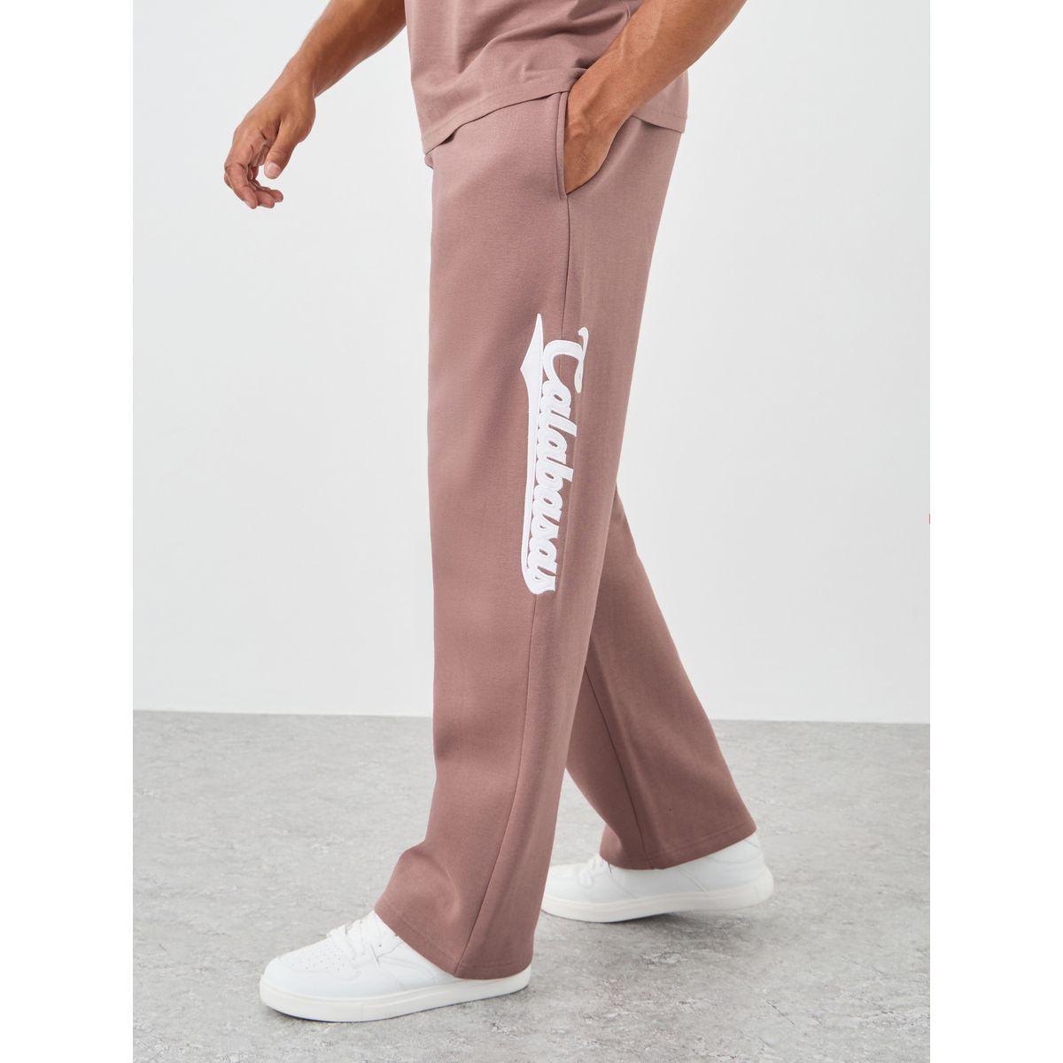 Styli Slogan Applique Detail Twill Oversized Joggers-men-clothing-bottoms-joggers-image-1