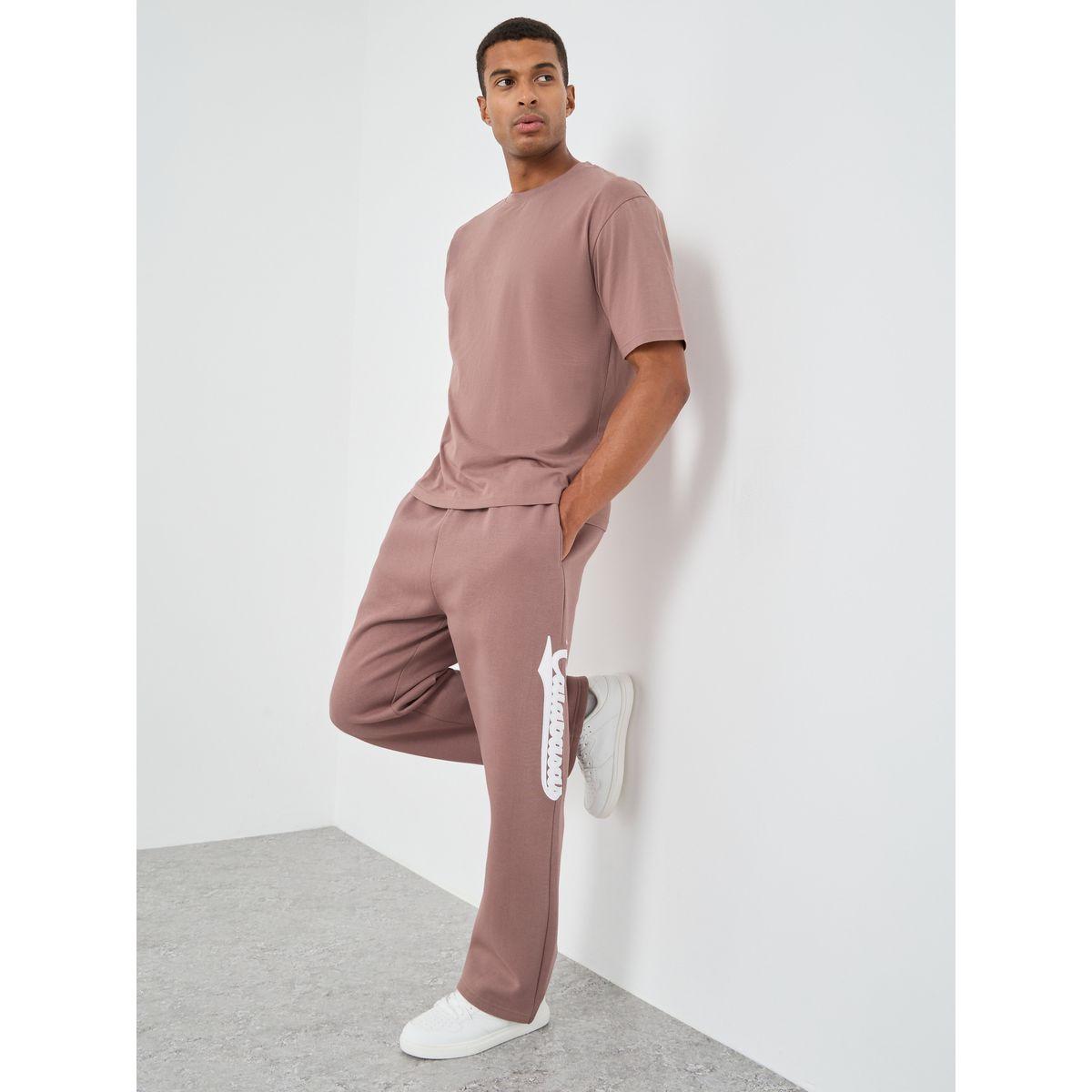 Styli Slogan Applique Detail Twill Oversized Joggers-men-clothing-bottoms-joggers-image-2