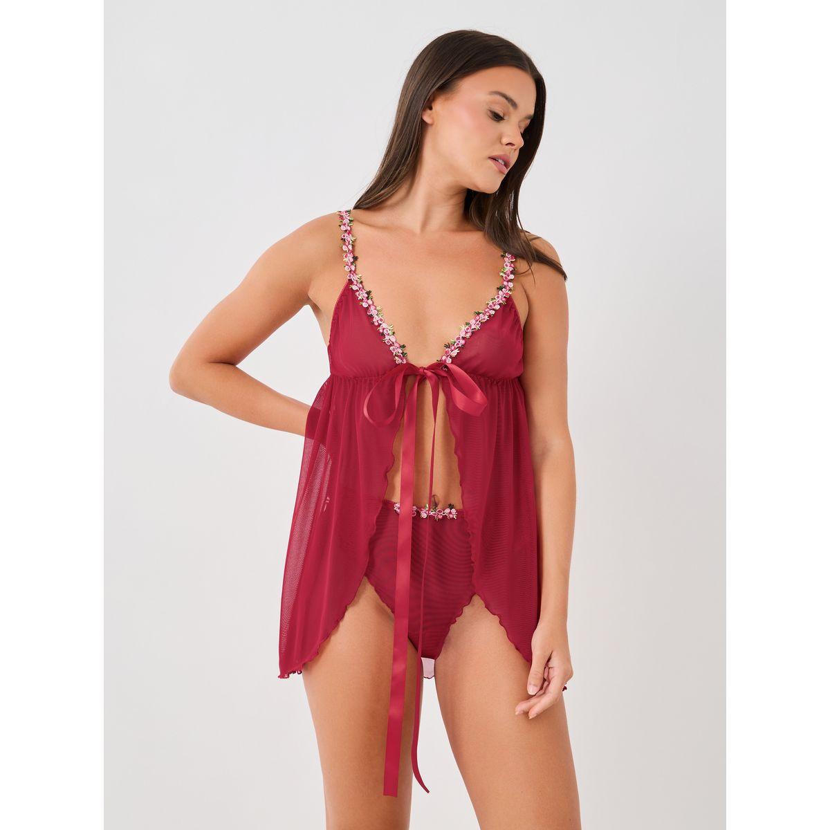 بيبي دول بتفاصيل دانتيل مع سروال داخلي-women-clothing-lingerie-babydollsandbodysuits-image-2