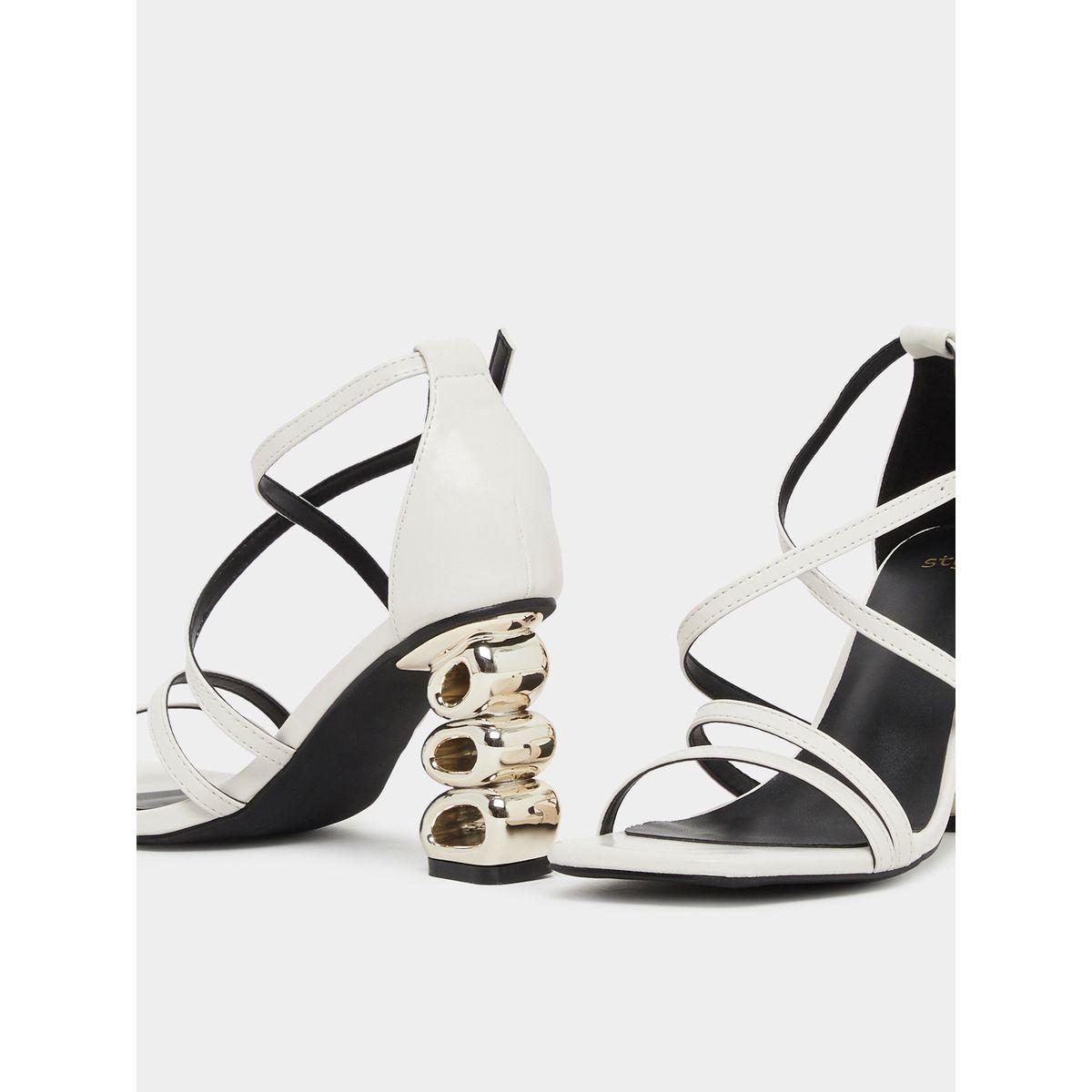 Styli Plain Strappy Tiered Block Heel Sandals-women-shoes-sandals-heeled-image-3