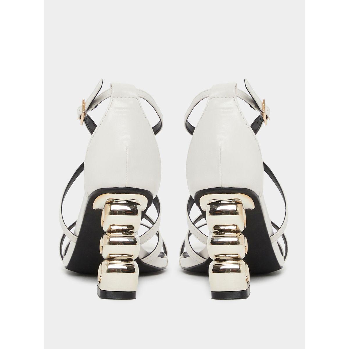 Styli Plain Strappy Tiered Block Heel Sandals-women-shoes-sandals-heeled-image-4