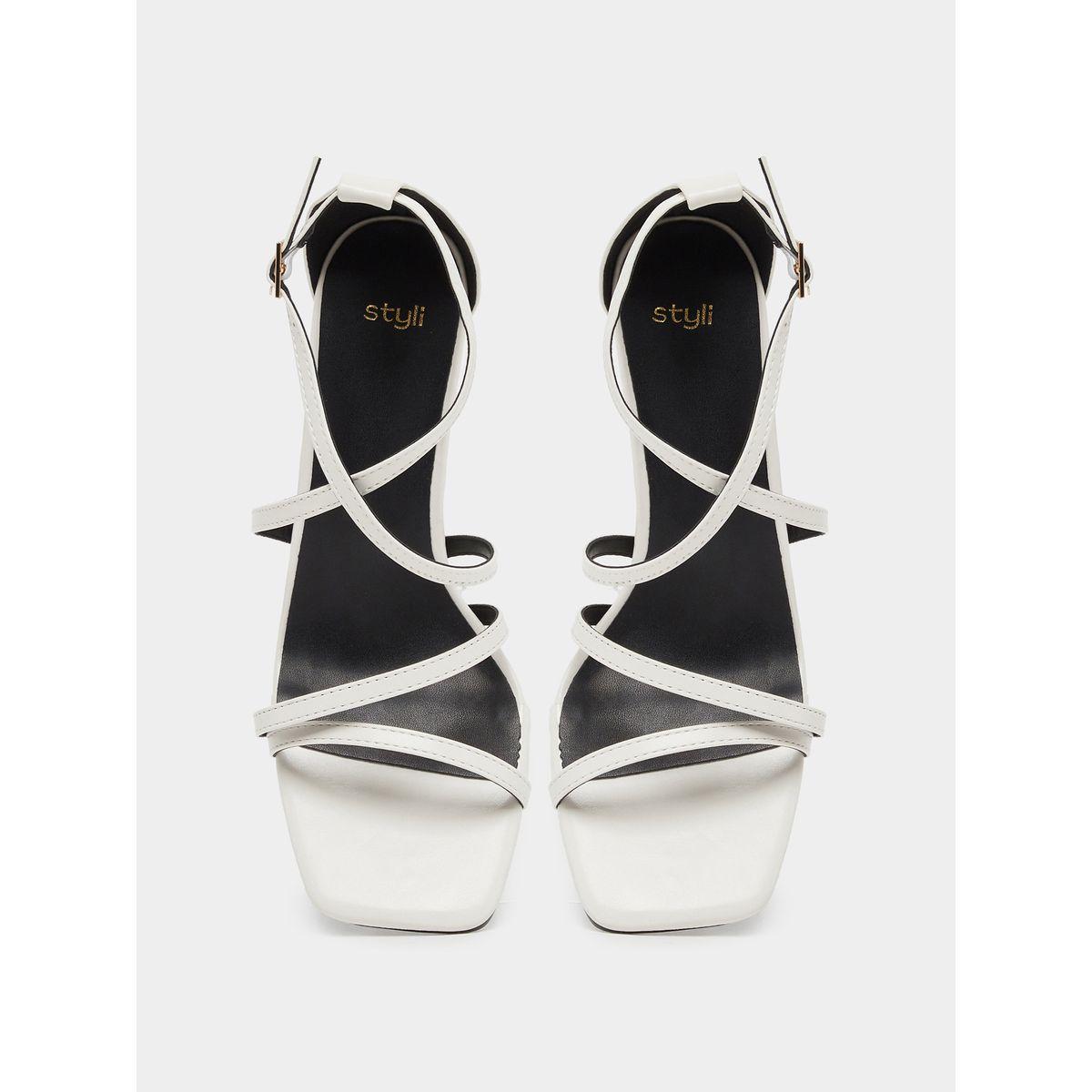 Styli Plain Strappy Tiered Block Heel Sandals-women-shoes-sandals-heeled-image-5