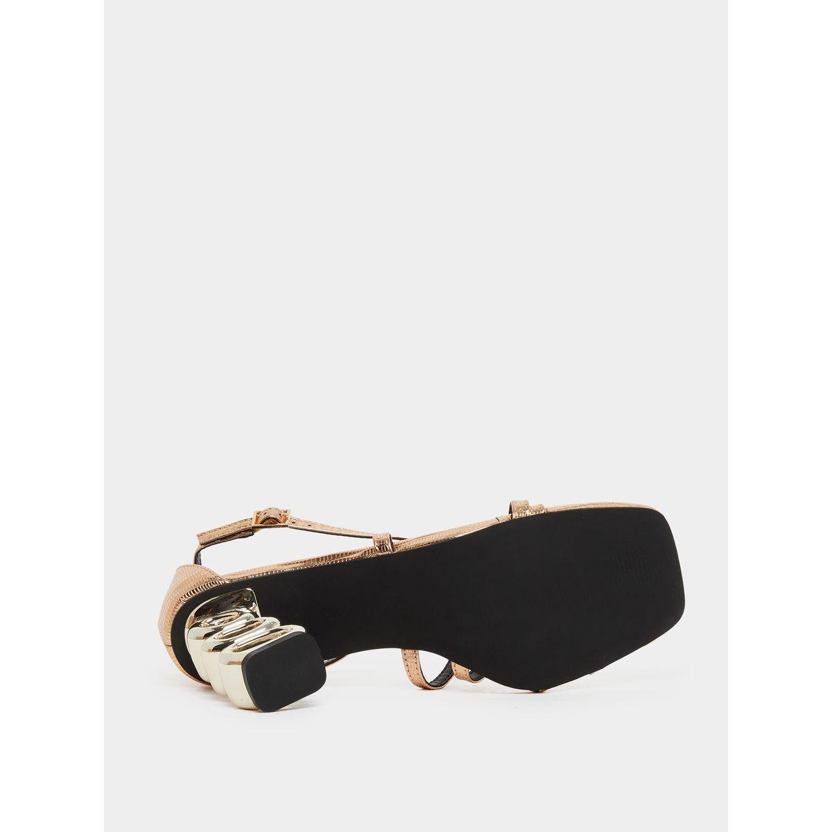 Styli Metallic Strappy Tiered Heel Sandals-women-shoes-sandals-heeled-image-6