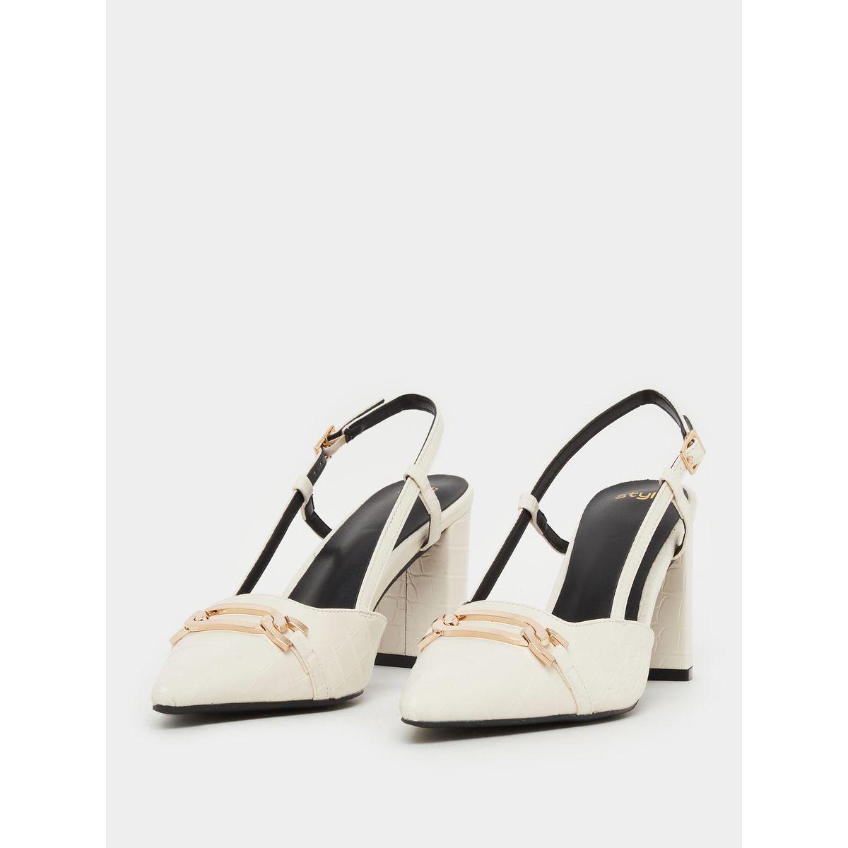 Styli Croc Skin Textured Slingback Shoes-women-shoes-heels-image-2