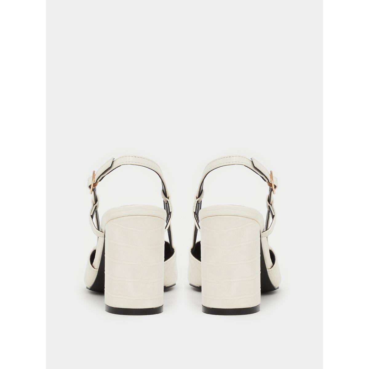 Styli Croc Skin Textured Slingback Shoes-women-shoes-heels-image-4