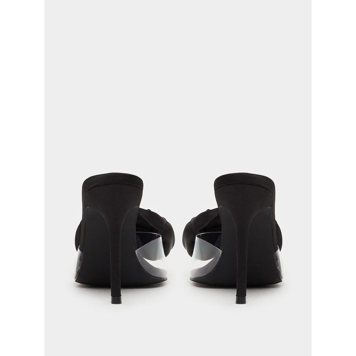 Styli Flower Detail Transparent Strap Stiletto Heel Sandals-women-shoes-sandals-heeled-image-4