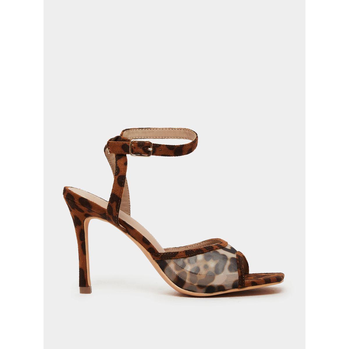 Styli Animal Print Ankle Strap Stiletto Heel Sandals-women-shoes-heels-image-1