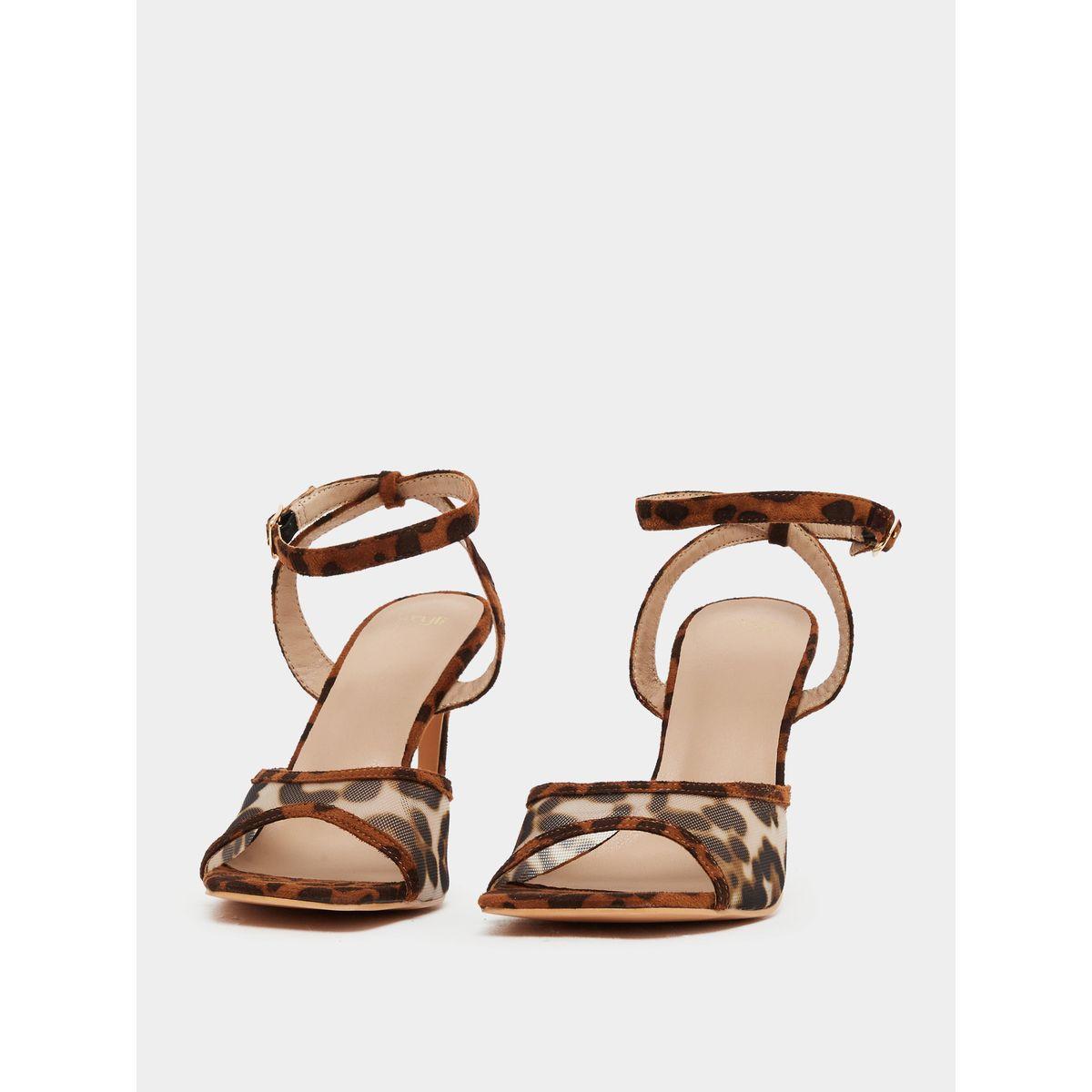 Styli Animal Print Ankle Strap Stiletto Heel Sandals-women-shoes-heels-image-2