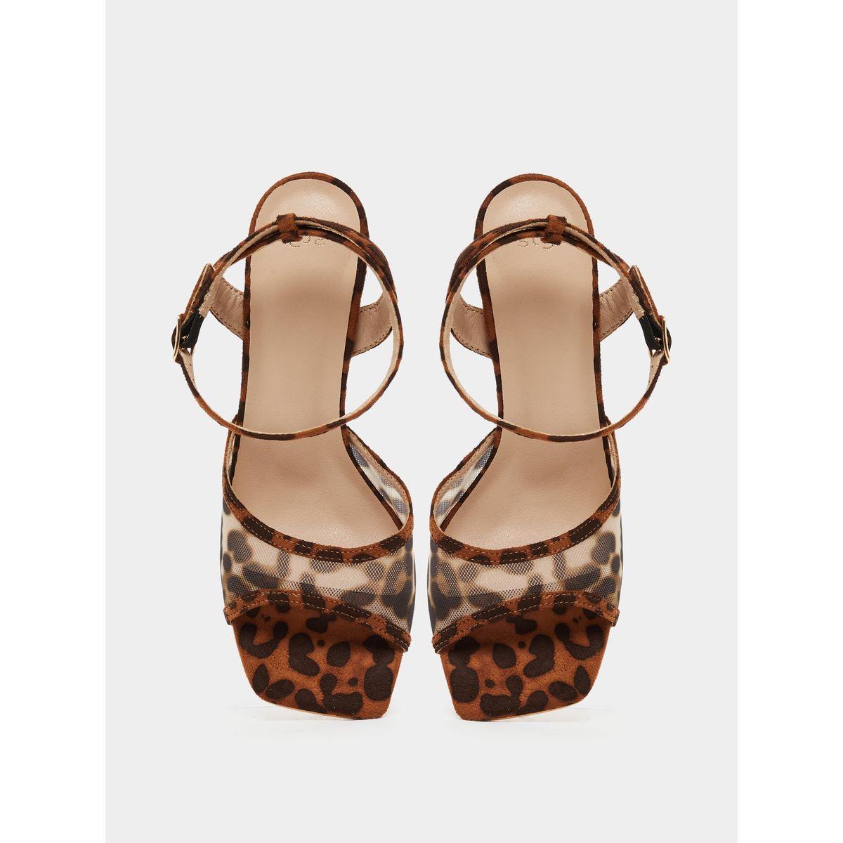 Styli Animal Print Ankle Strap Stiletto Heel Sandals-women-shoes-heels-image-5