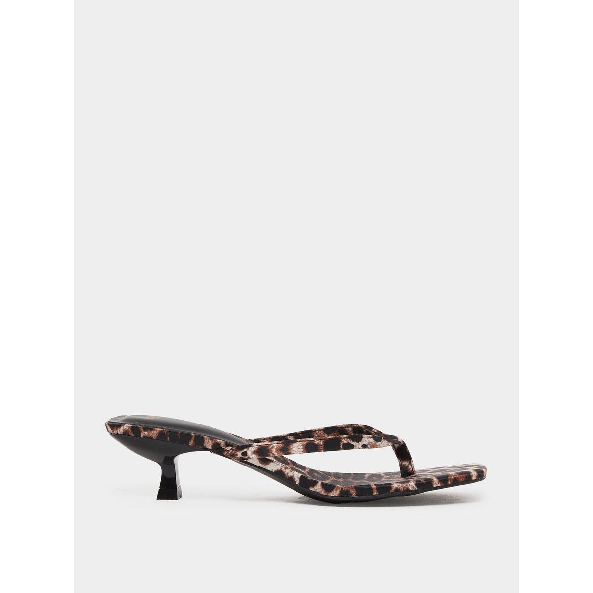 Styli Animal Print Thong Toe Kitten Heel Sandals-women-shoes-sandals-heeled-image-1