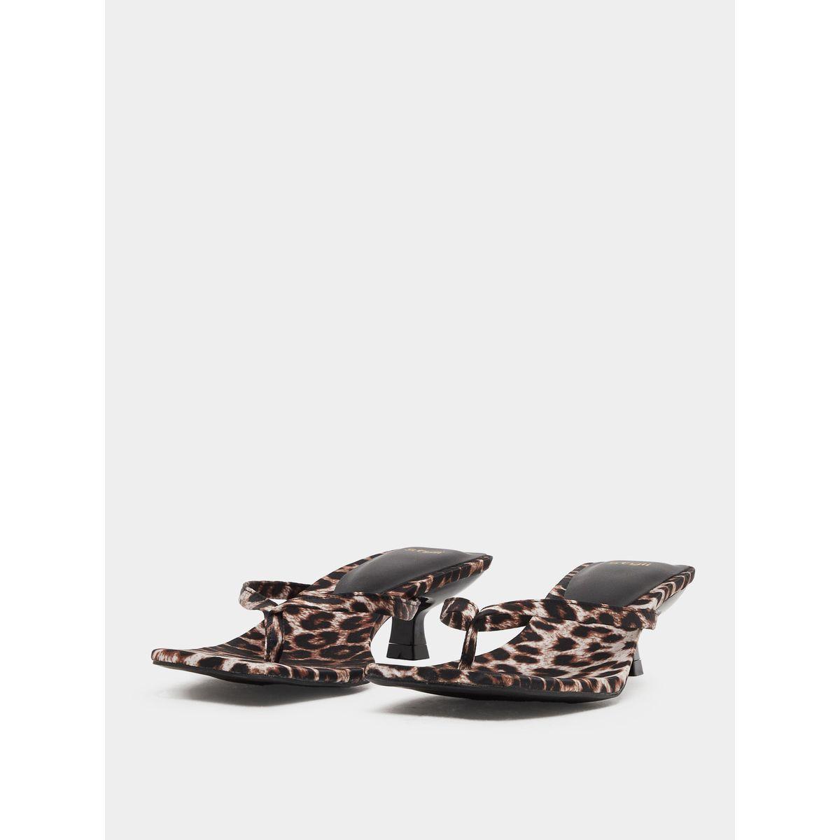Styli Animal Print Thong Toe Kitten Heel Sandals-women-shoes-sandals-heeled-image-2