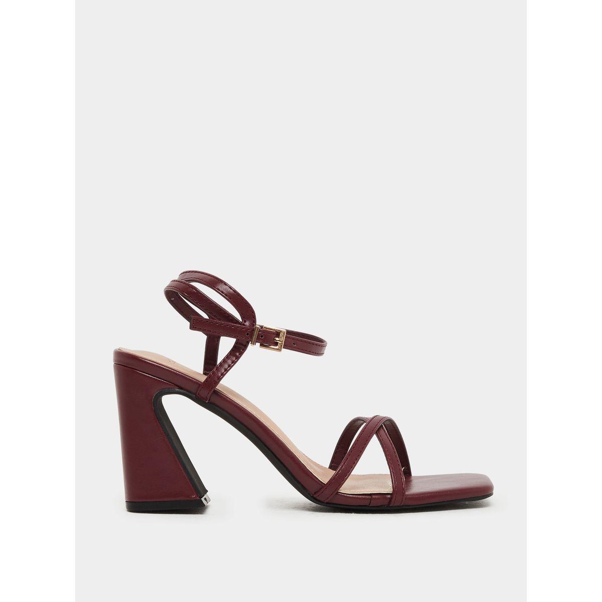 Styli Plain Strappy Block Heel Sandals-women-shoes-sandals-heeled-image-2