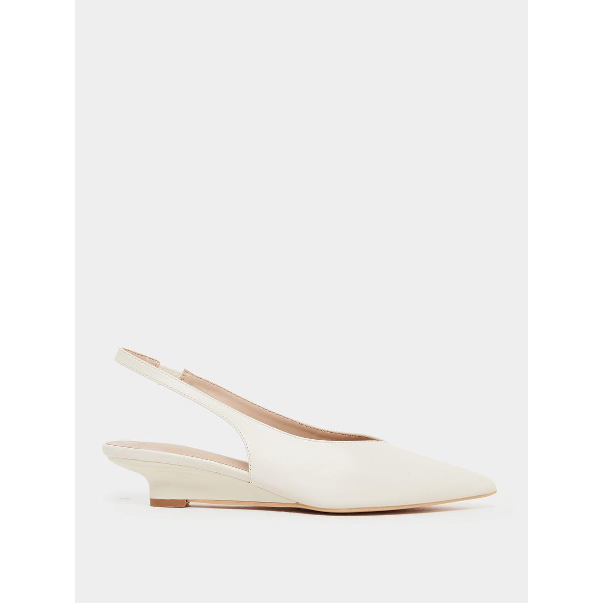 Styli Plain Low Wedge Heel Slingback Shoes-women-shoes-heels-image-1