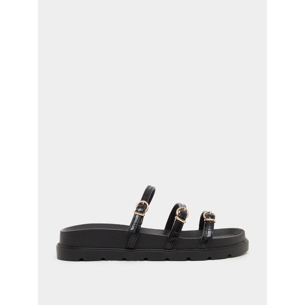 Styli Strappy Buckle Details Flat Sandals-women-shoes-sandals-flats-image-1