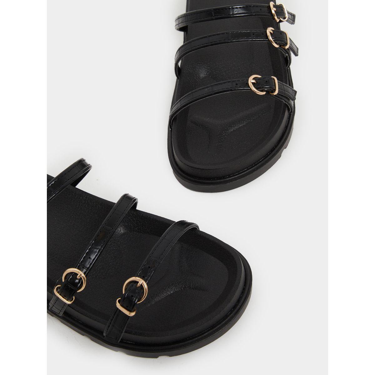 Styli Strappy Buckle Details Flat Sandals-women-shoes-sandals-flats-image-3